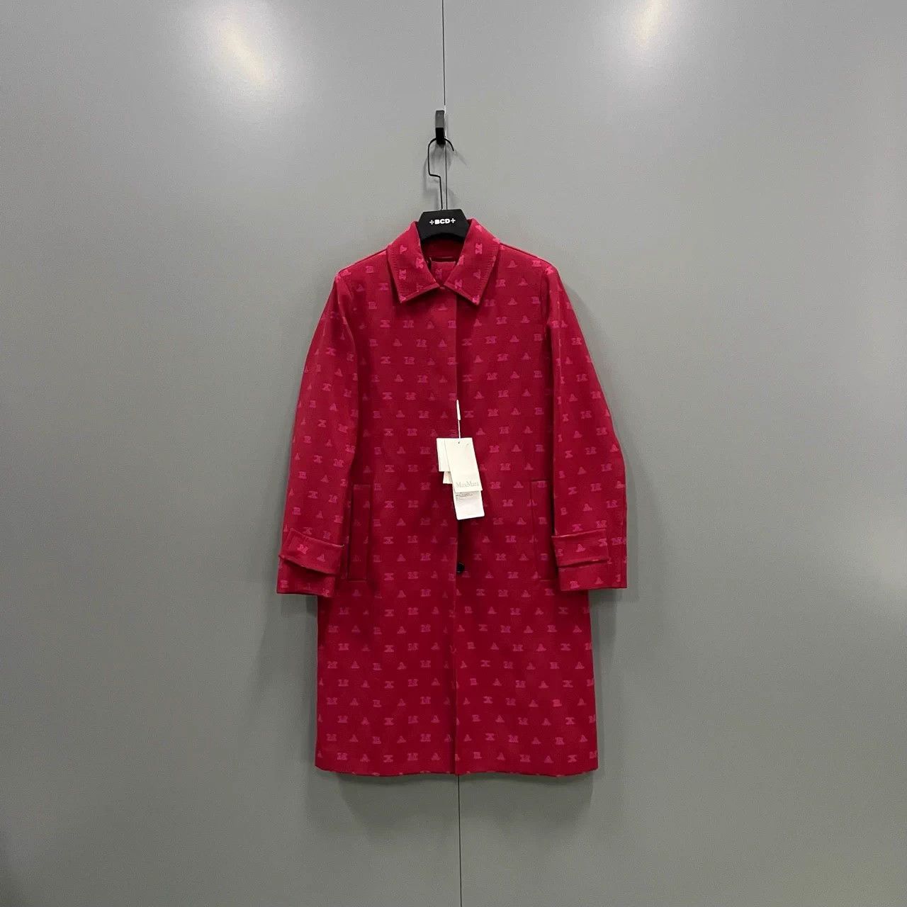 Max Mara MaxMara Unno red logo jacquard trench coat Size M / US 6-8 / IT 42-44 - 1 Thumbnail