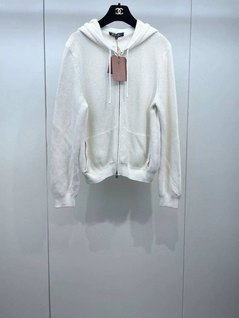 Loro Piana Loro piana Creamy white hooded zipper sweater 2506-Nextarro Size M / US 6-8 / IT 42-44 - 1 Thumbnail