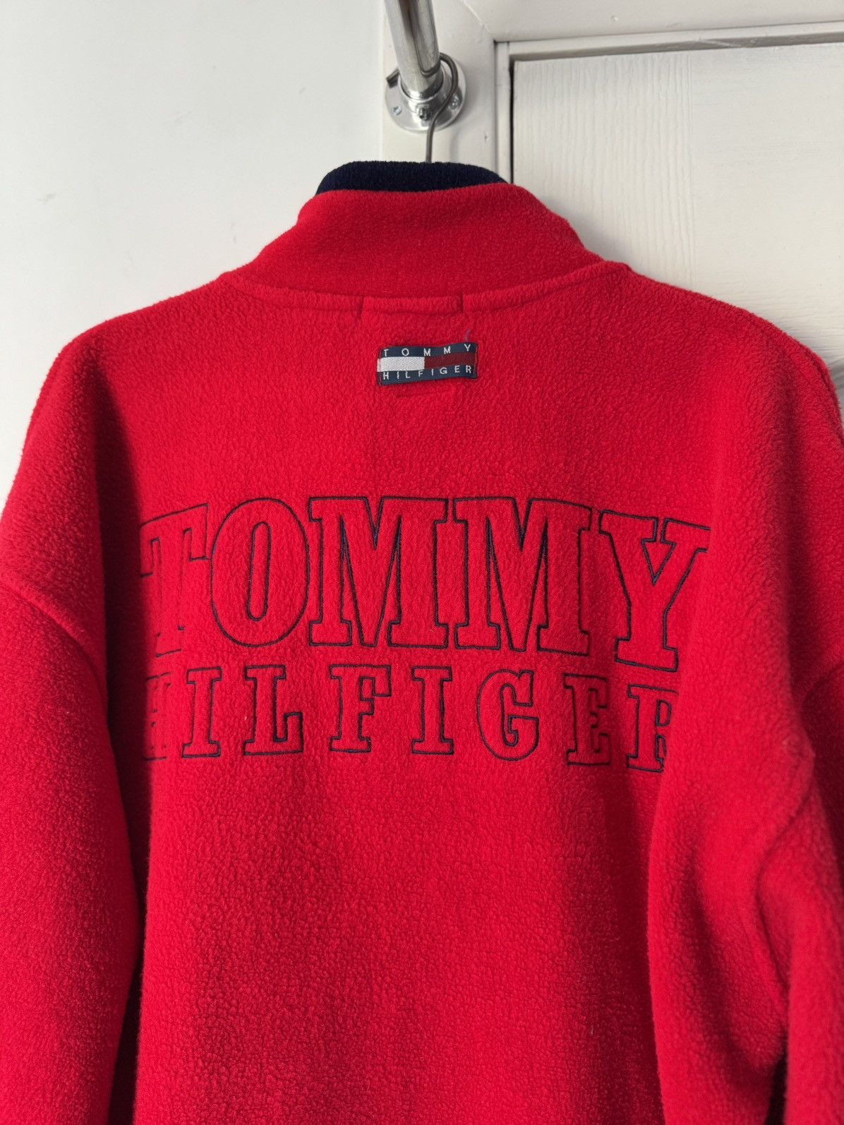 Tommy Hilfiger Vintage 90s Tommy Hilfiger Full Zip Fleece Red Size US L / EU 52-54 / 3 - 4 Thumbnail