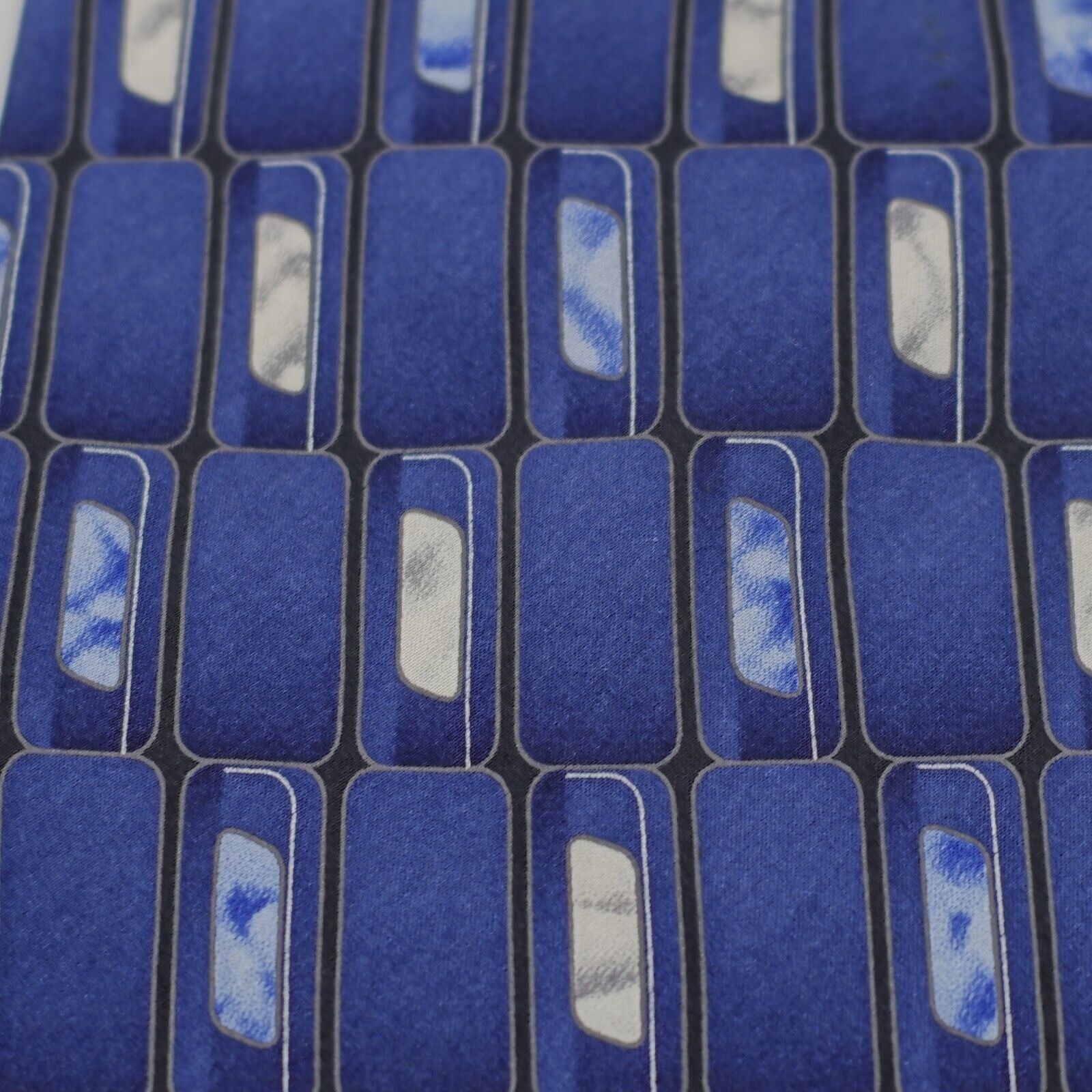 Stafford Stafford Blue Print Geometric Abstract Wide Silk Tie Size ONE SIZE - 2 Thumbnail