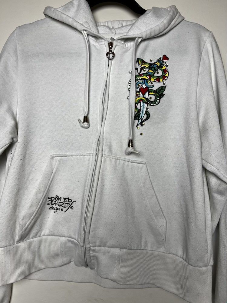 Ed Hardy Vintage Ed Hardy True Love Zip Up Hoodie Sweatshirt Size L / US 10 / IT 46 - 3 Thumbnail