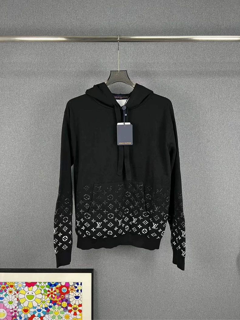 Louis Vuitton Louis Vuitton Black and white gradient print knit hoodie Size US M / EU 48-50 / 2 - 1 Thumbnail