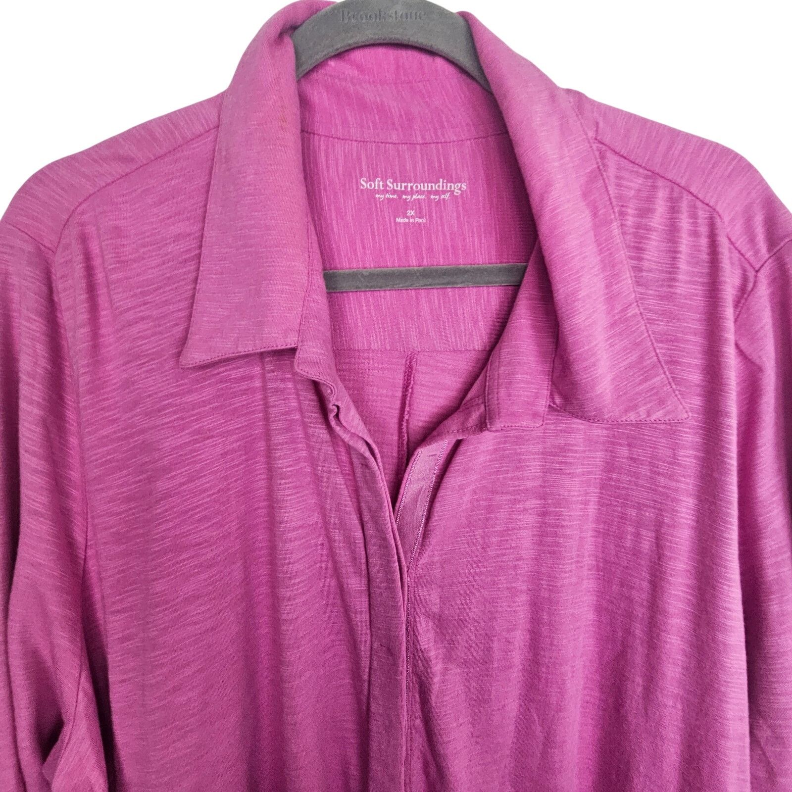 Soft Surroundings Soft Surroundings Womens Pink Button Blouse Size 2X Coastal Size XXL / US 16-18 / IT 52-54 - 2 Thumbnail