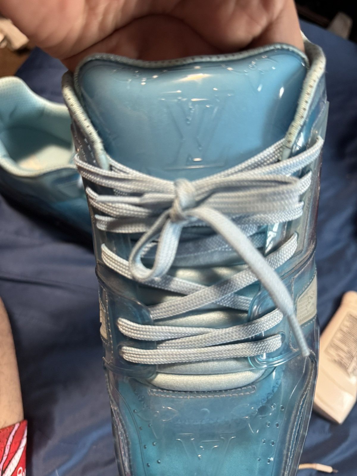 Louis Vuitton × Virgil Abloh Louis Vuitton Transparent Blue Sneaker Trainers Size US 11 / EU 44 - 8 Thumbnail