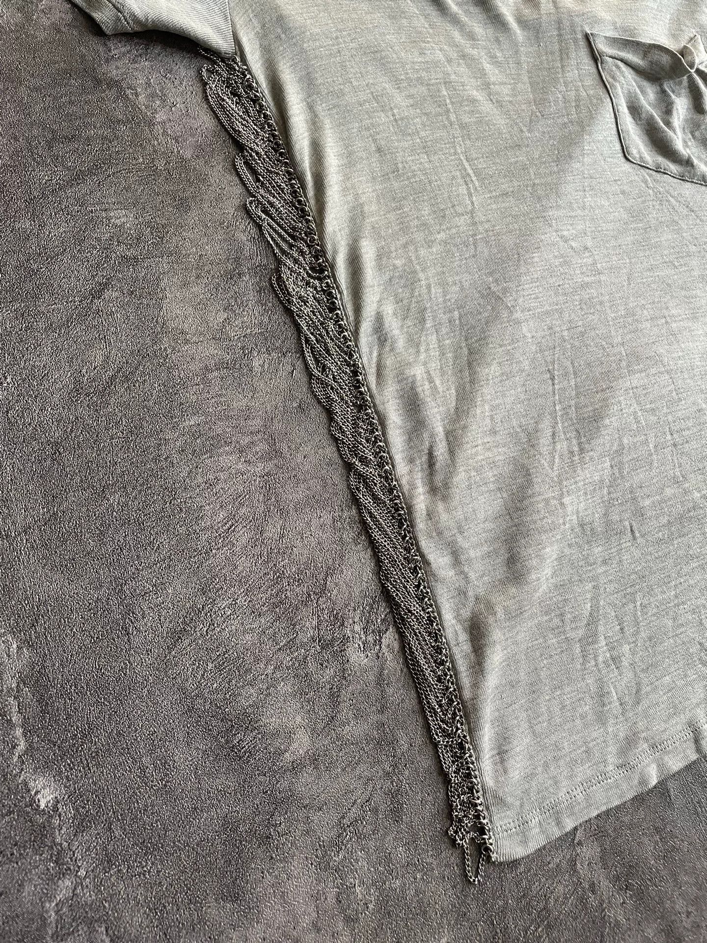 Saint Laurent Paris grey silk short sleeve top. Size XS / US 0-2 / IT 36-38 - 4 Thumbnail