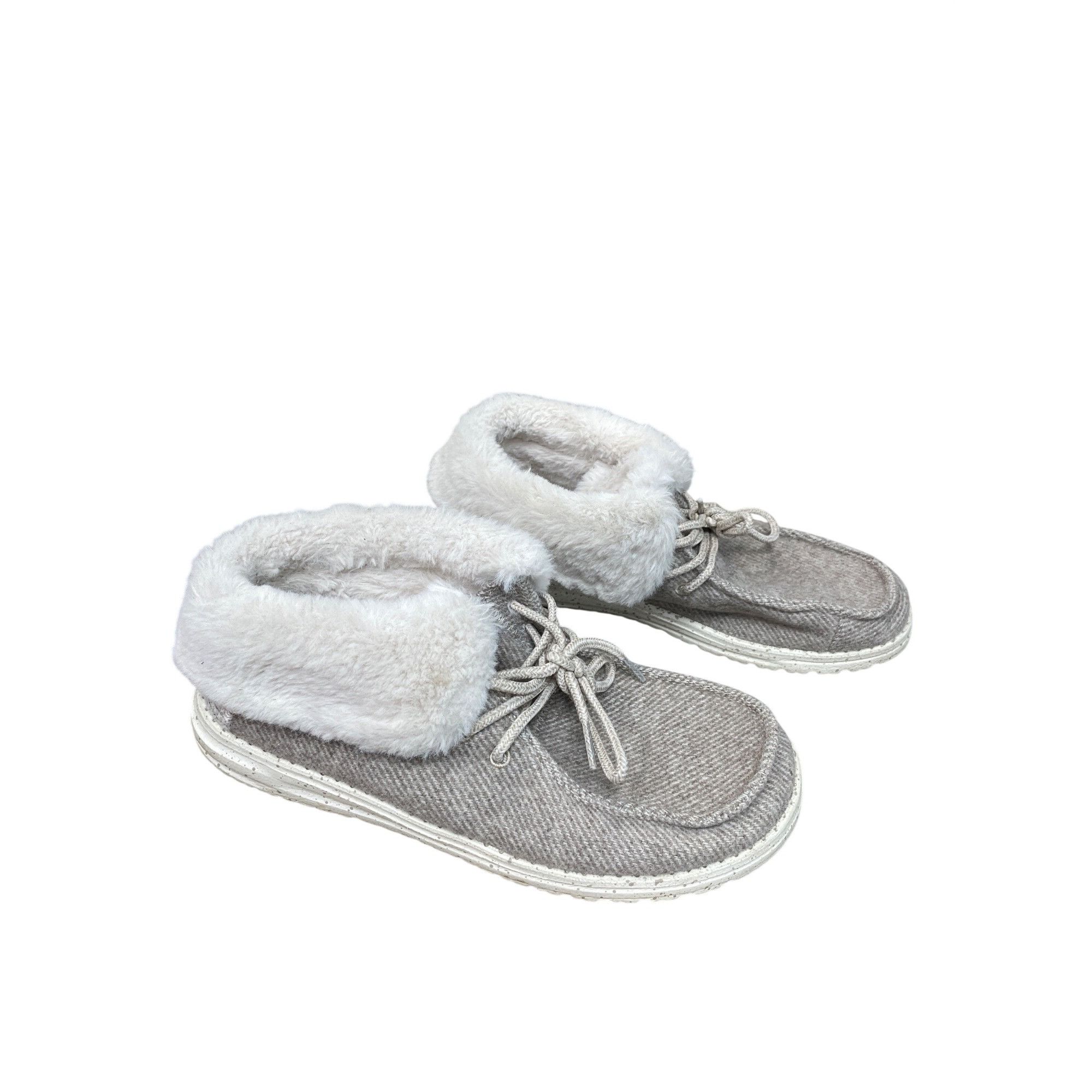 Other Hey Dude Britt womans gray beige faux fur lined bootie sz 8/ Size US 8 / IT 38 - 12 Thumbnail