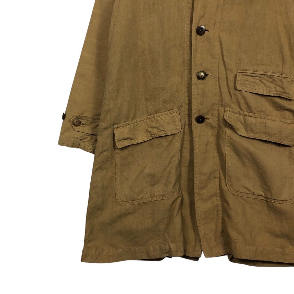 Japanese Brand Rare Jardin Botanique Japanese Artisan Linen Mac Coat Size US M / EU 48-50 / 2 - 6 Thumbnail