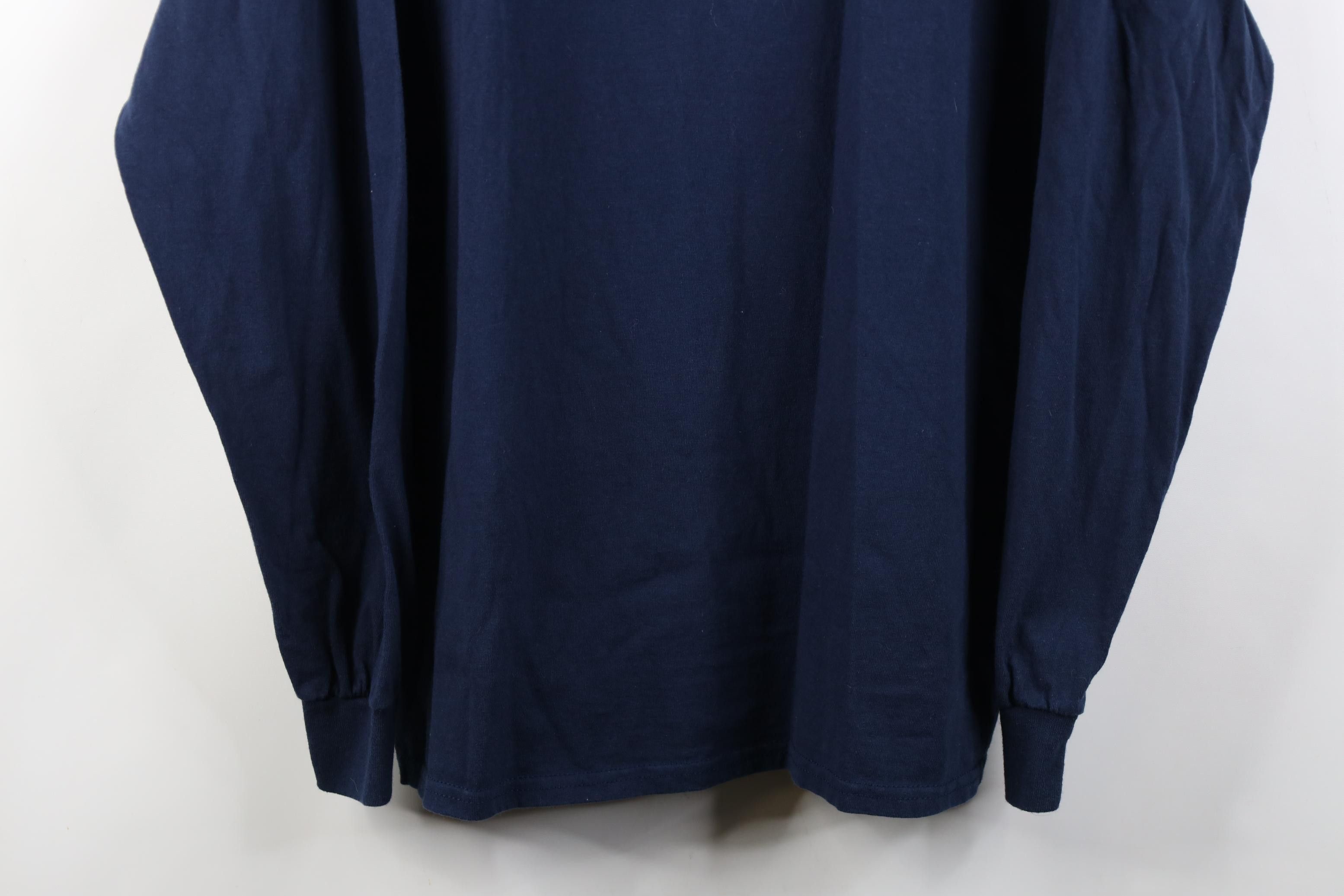 Vintage Vintage 90s Y2K Streetwear Long Sleeve T-Shirt Navy Blue Size US XL / EU 56 / 4 - 3 Thumbnail