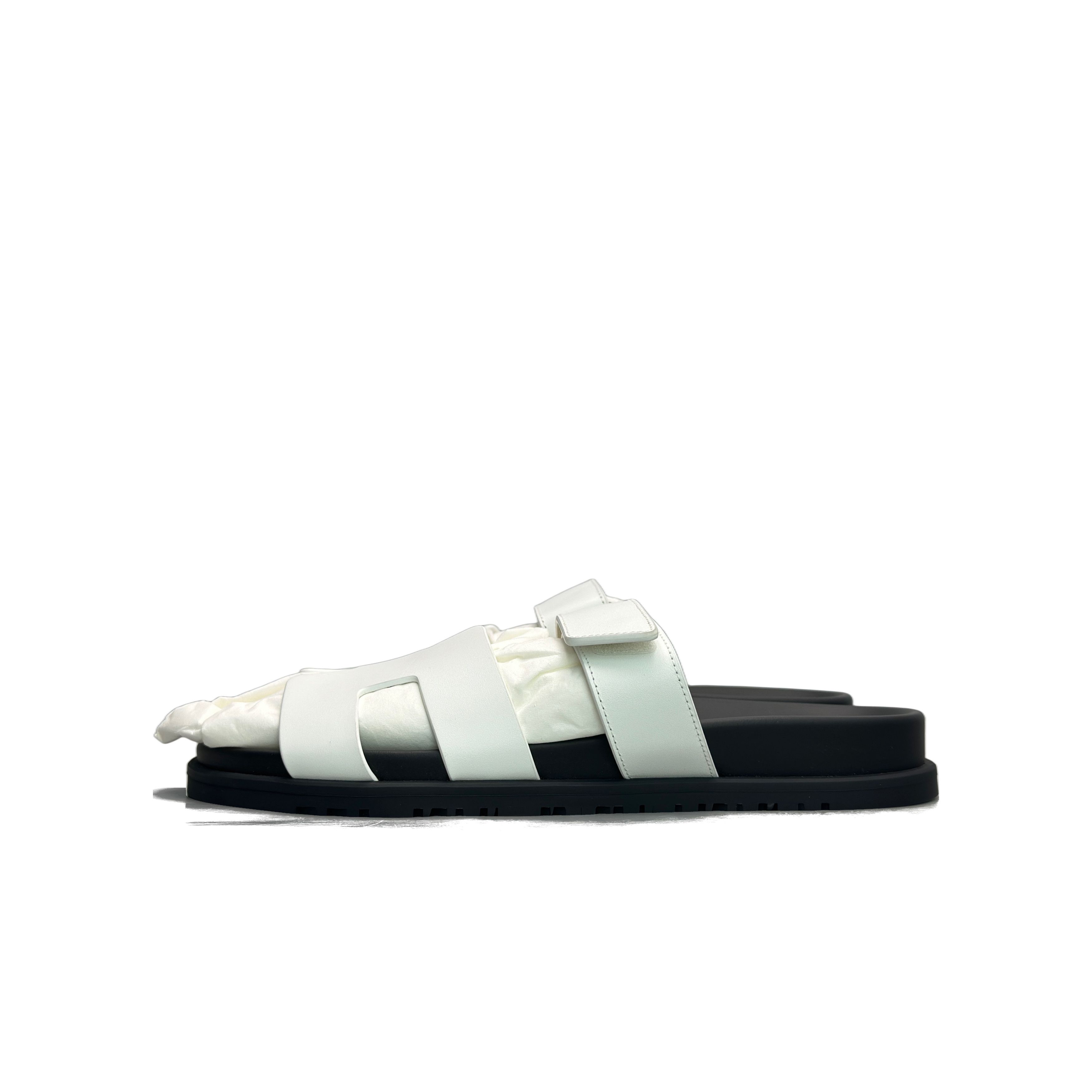Hermes Hermes White Leather Chypre Sandals Size 40 Size US 10 / IT 40 - 1 Thumbnail