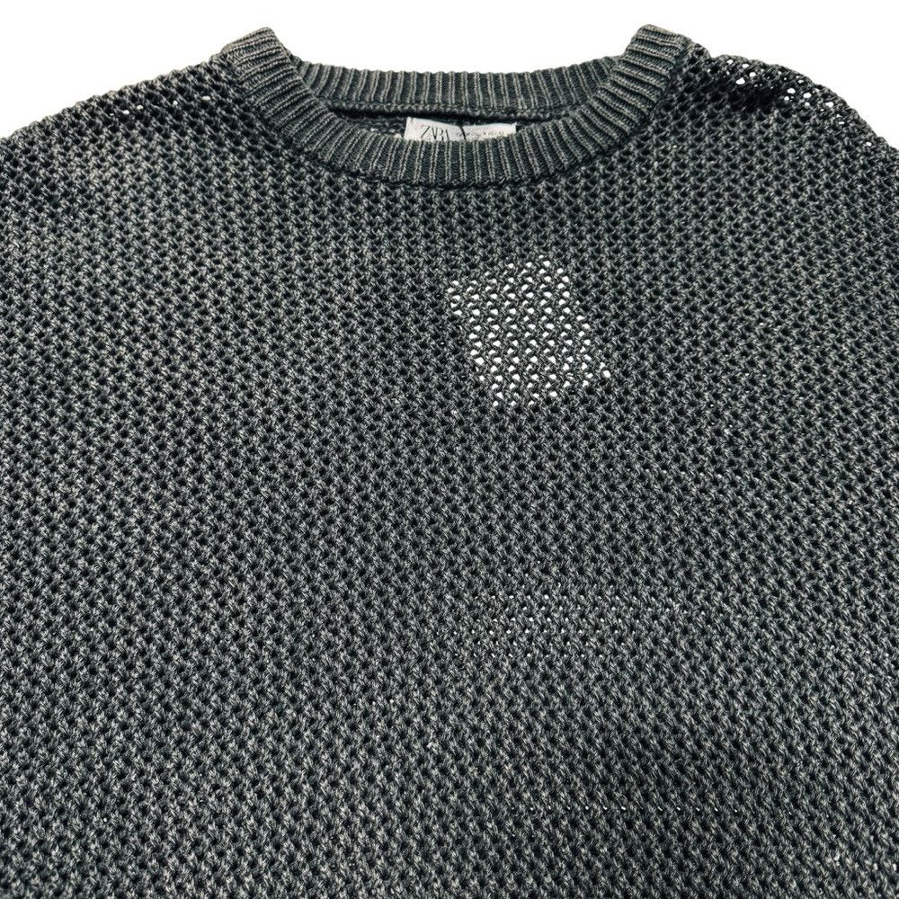 Zara NWt New ZARA Cotton Weave Textured Dark Grey Sweater Size M Size US M / EU 48-50 / 2 - 4 Thumbnail