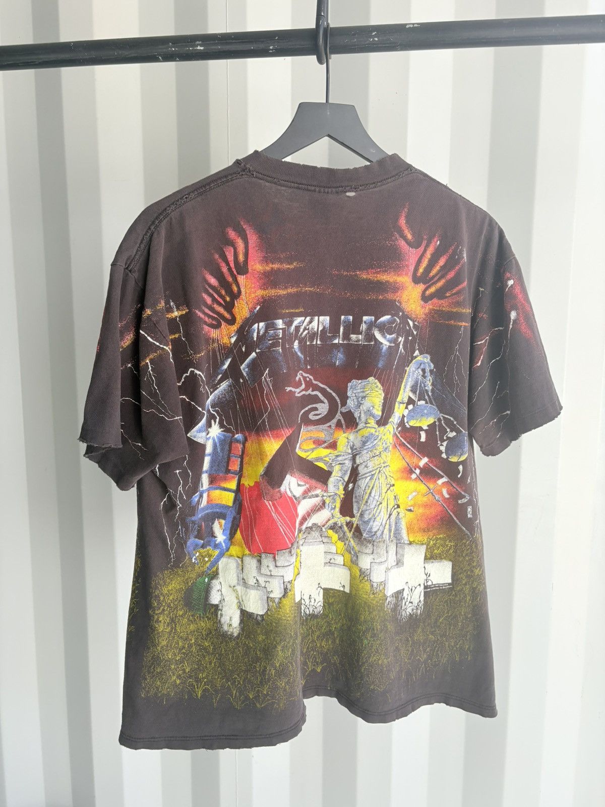 Band Tees Thrashed Metallica AOP Sun Faded Distressed ERD GRUNGE WCC Size US XL / EU 56 / 4 - 5 Thumbnail
