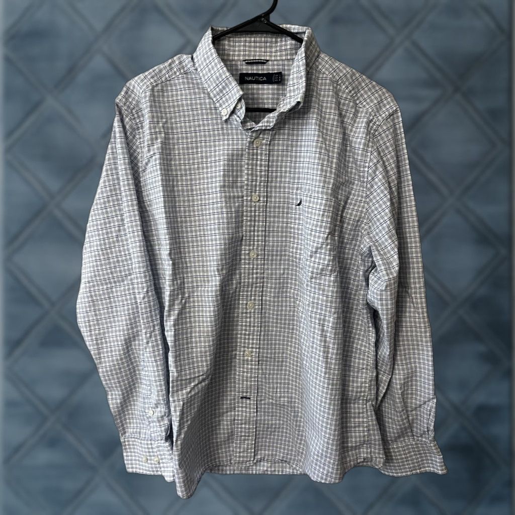 Nautica Nautica Button-Up Shirt Large Blue Plaid Collared Mens Size US L / EU 52-54 / 3 - 1 Thumbnail