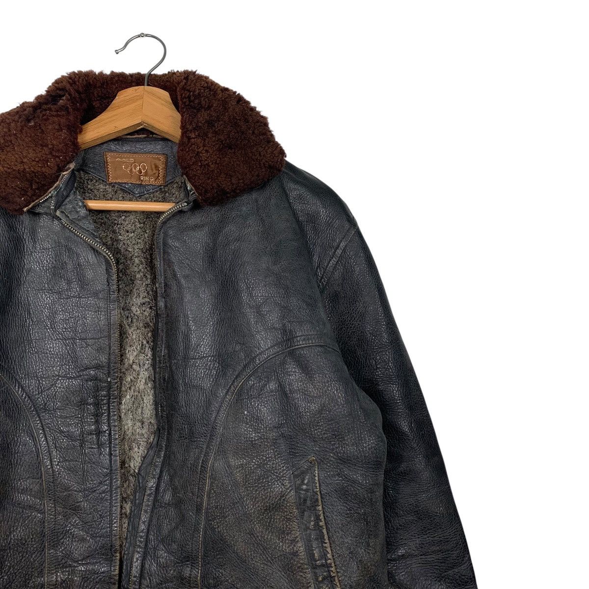 Japanese Brand Japanese Brand Gold Ring Leather Jacket Size US M / EU 48-50 / 2 - 5 Thumbnail