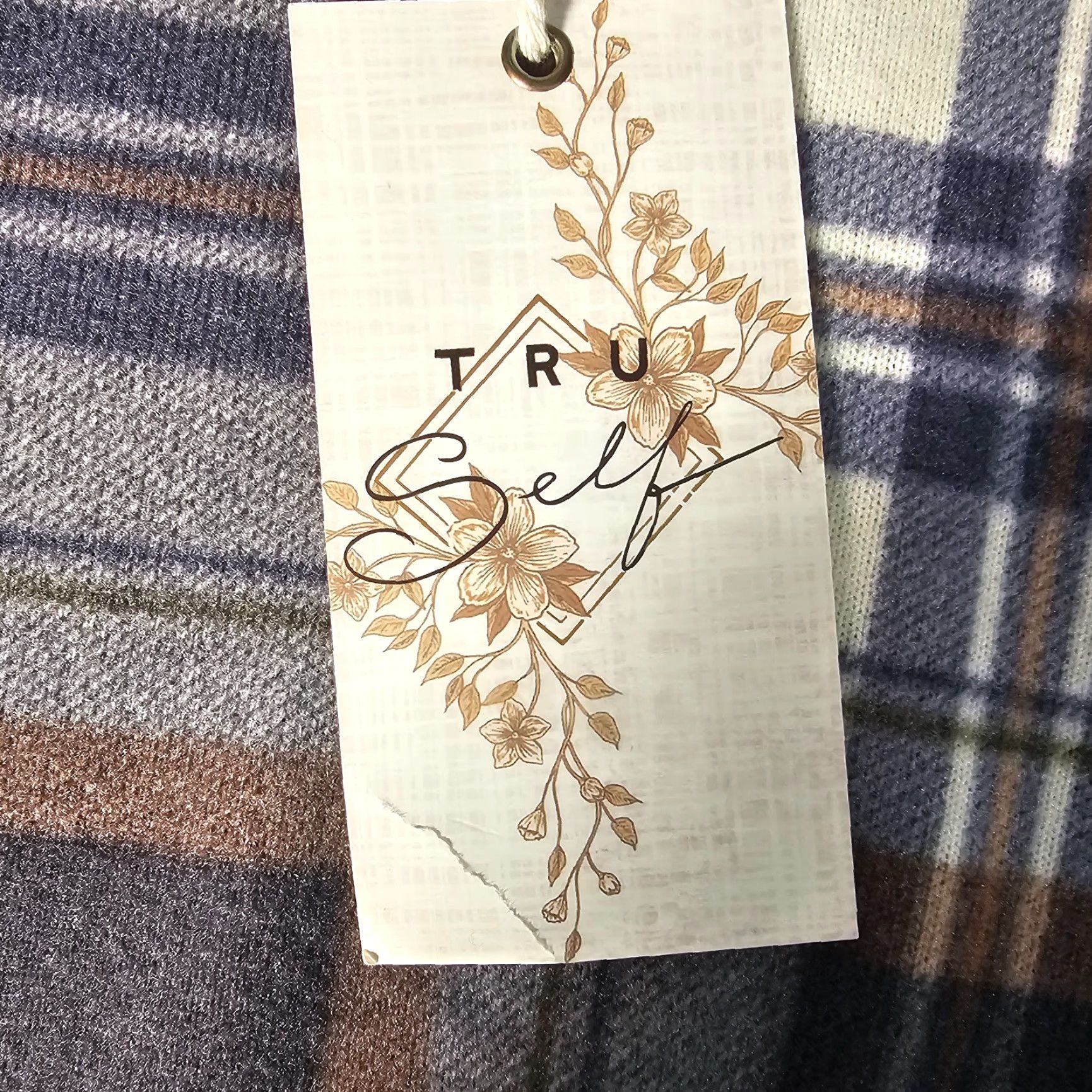 Vintage TRU SELF Women's Blouse Size S Cozy Soft Brown Plaid Long Sleeve Round Neck Classic Designer Size S / US 4 / IT 40 - 7 Thumbnail