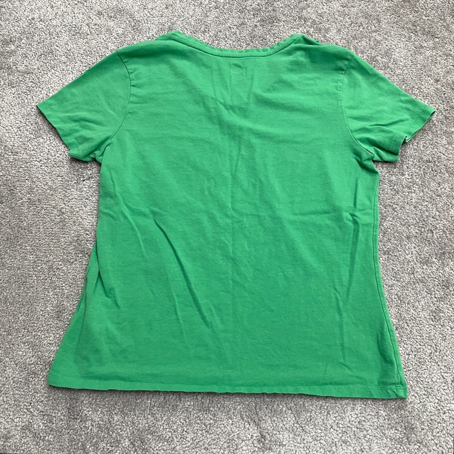 Hanes Hanes T-Shirt Womens Medium Green V-Neck Casual Cotton Tee Top Regular Fit Short Sleeve Size M / US 6-8 / IT 42-44 - 2 Thumbnail