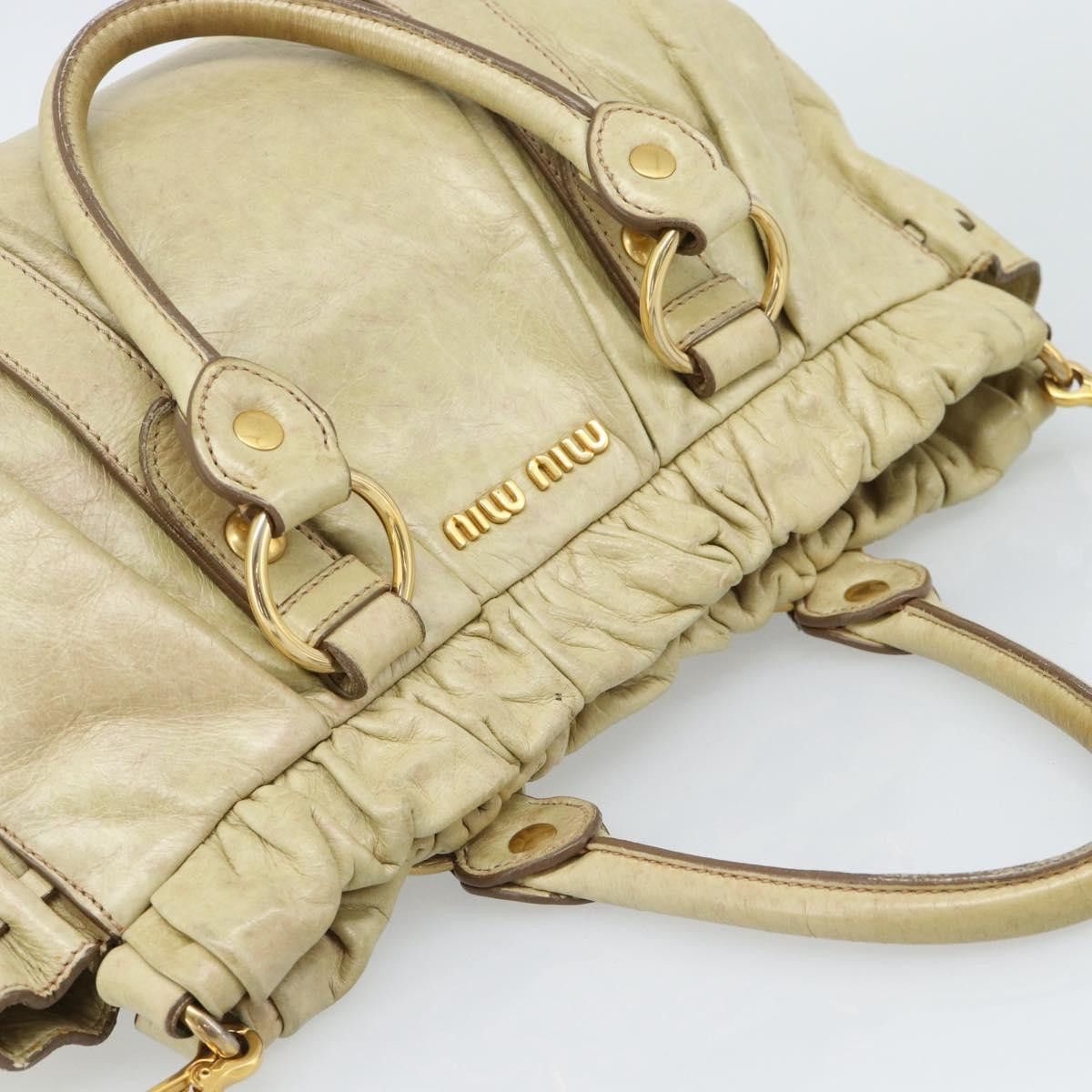 Miu Miu Borsa a mano Miu Miu Matelassé in pelle 2 vie beige oro Size ONE SIZE - 6 Thumbnail