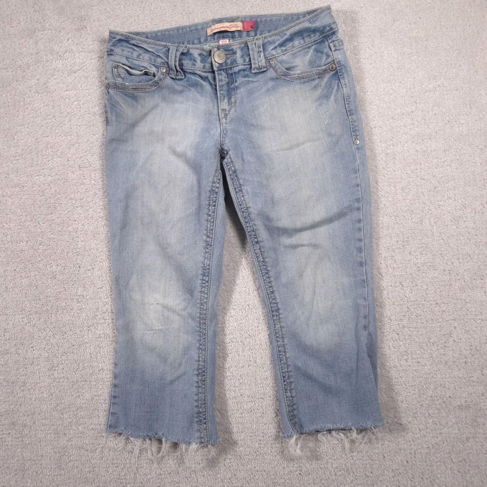 Aeropostale Aeropostale Jeans Womens Juniors 9/10 Short Crop Flare Skinny Kailey Stretch Denim Blue Size 30" / US 8 / IT 44 - 3 Thumbnail