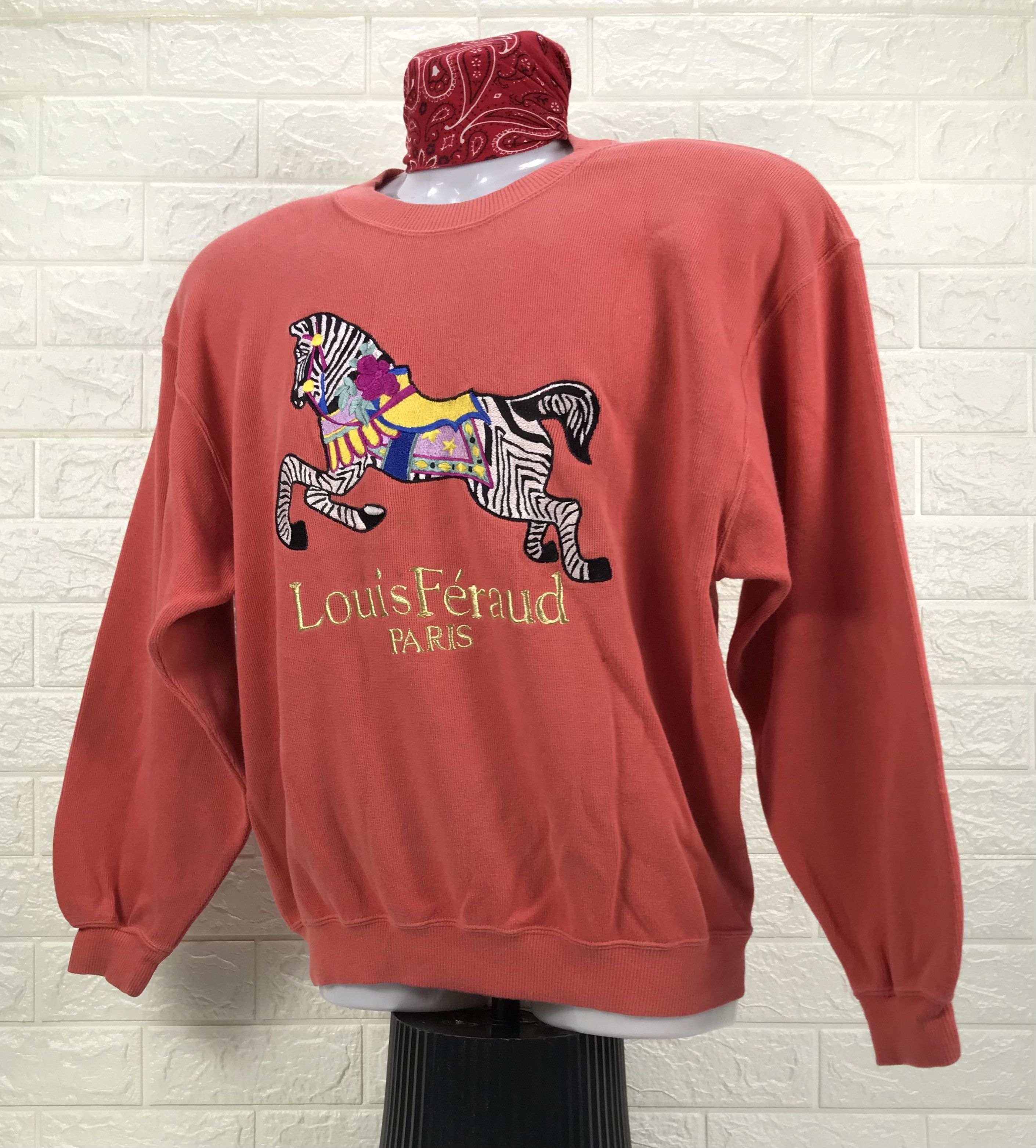 Louis Feraud Vintage Louis Feraud Paris Embroidered Zebra Art Sweatshirt Size US L / EU 52-54 / 3 - 3 Thumbnail