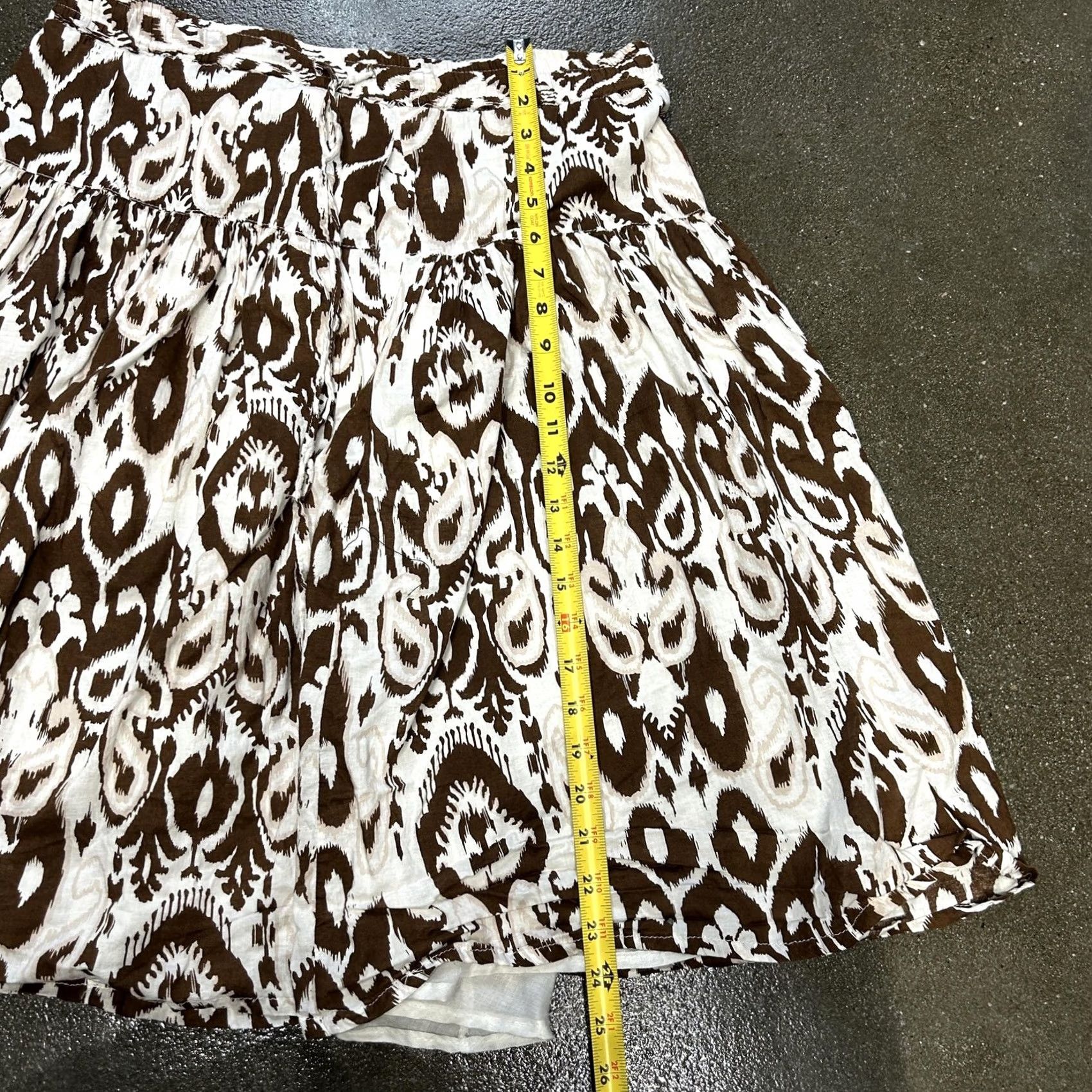 Etro VINTAGE? No — Metro Wear Skirt Womens Small Brown White Ikat A-Line Lined Boho Flowy Casual Size 28" / US 6 / IT 42 - 5 Thumbnail