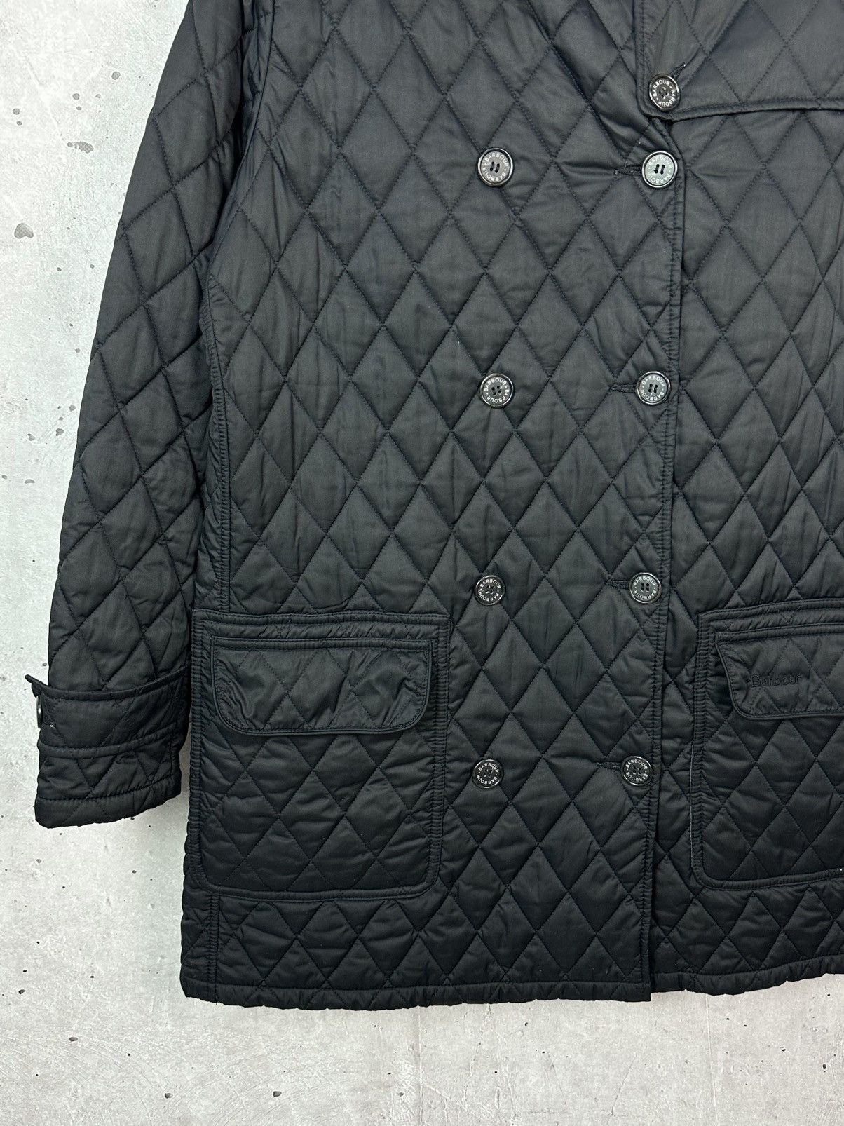 Barbour Barbour Valerie Black Quilted Tartan Check Trench Coat Size XL / US 12-14 / IT 48-50 - 6 Thumbnail