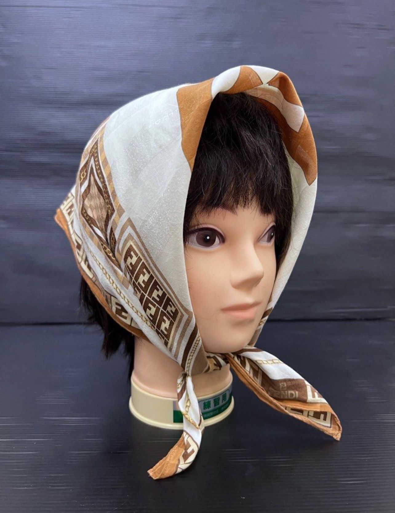 Vintage Fendi Mini Scarf Cotton Monogram G dragon