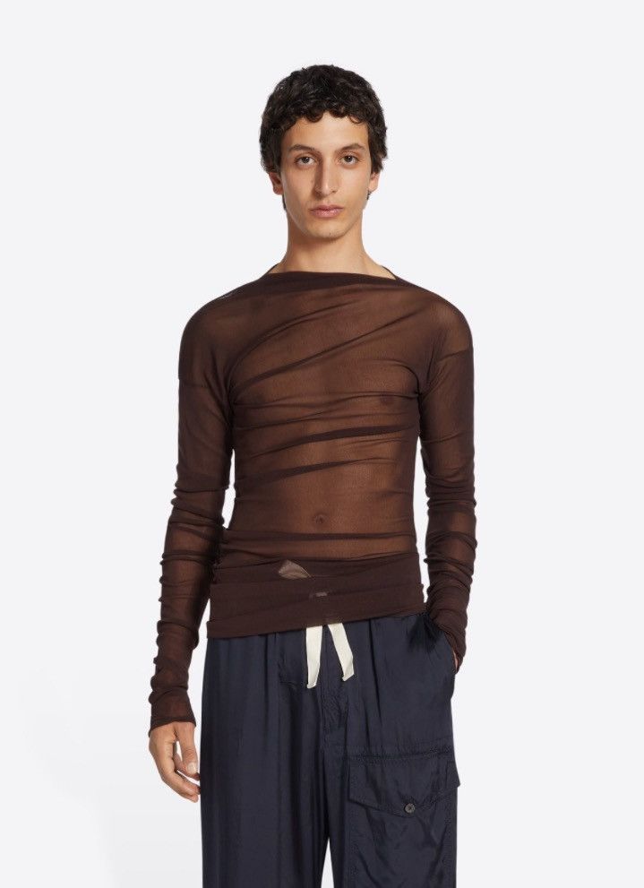 Dries Van Noten DRIES VAN NOTEN sheer draped T-shirt | Grailed