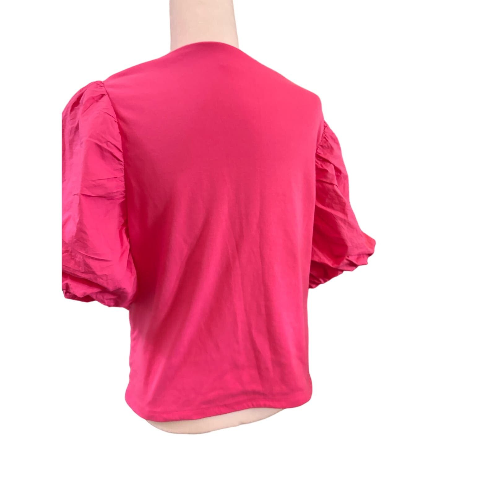 Anthropologie Maeve Anthropologie Puff Sleeve Pink Blouse, Plus Size 2X Size XXL / US 16-18 / IT 52-54 - 4 Thumbnail