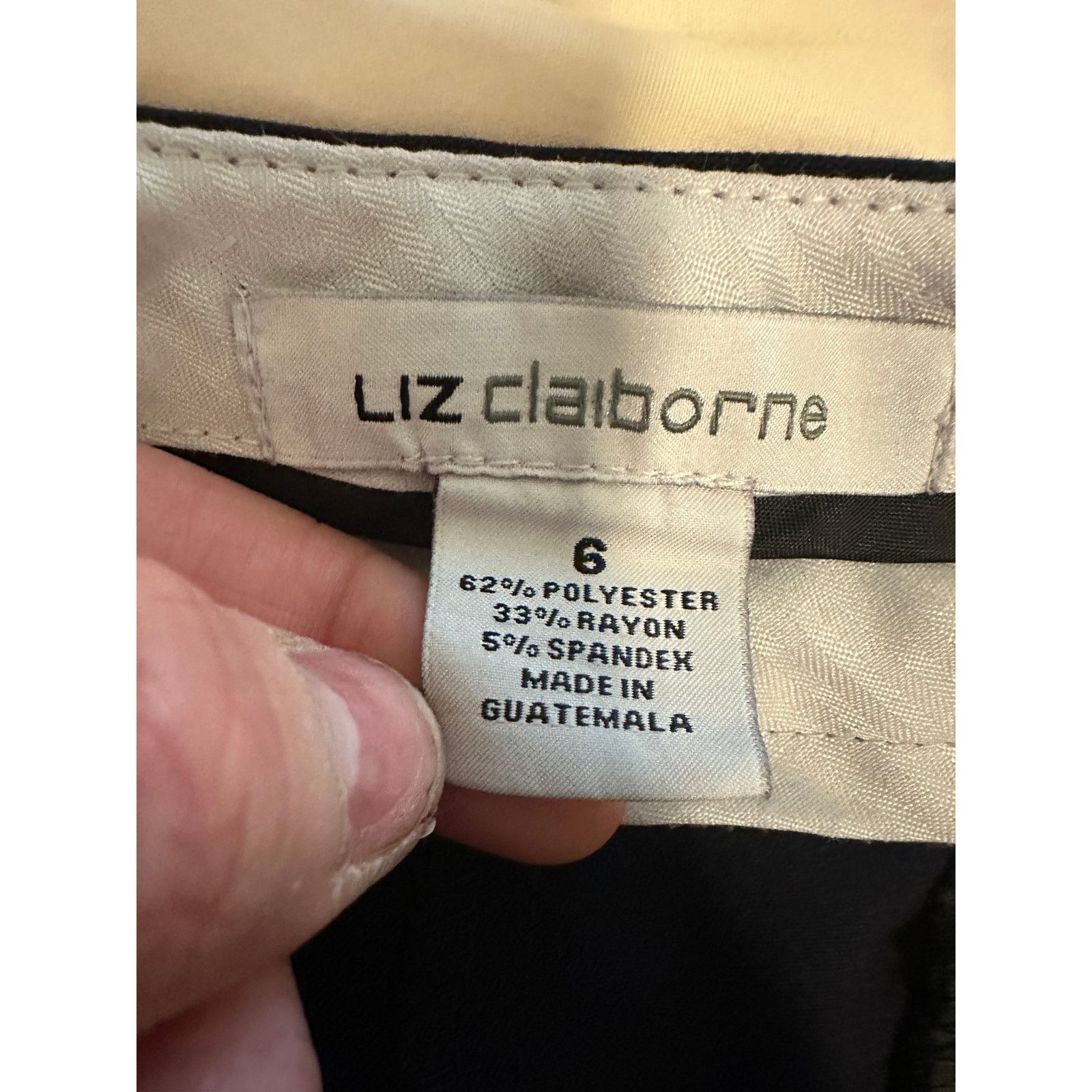 Other Liz Claiborne Black Straight Leg Mid Waist Formal Trousers Size 28" / US 6 / IT 42 - 8 Thumbnail