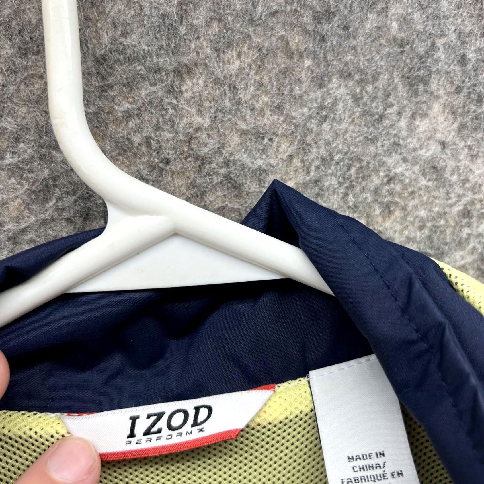 Izod IZOD Windbreaker Jacket Men Small Blue Navy Full Zip Hoodie Polyester Field Regular Size S Size US S / EU 44-46 / 1 - 6 Thumbnail