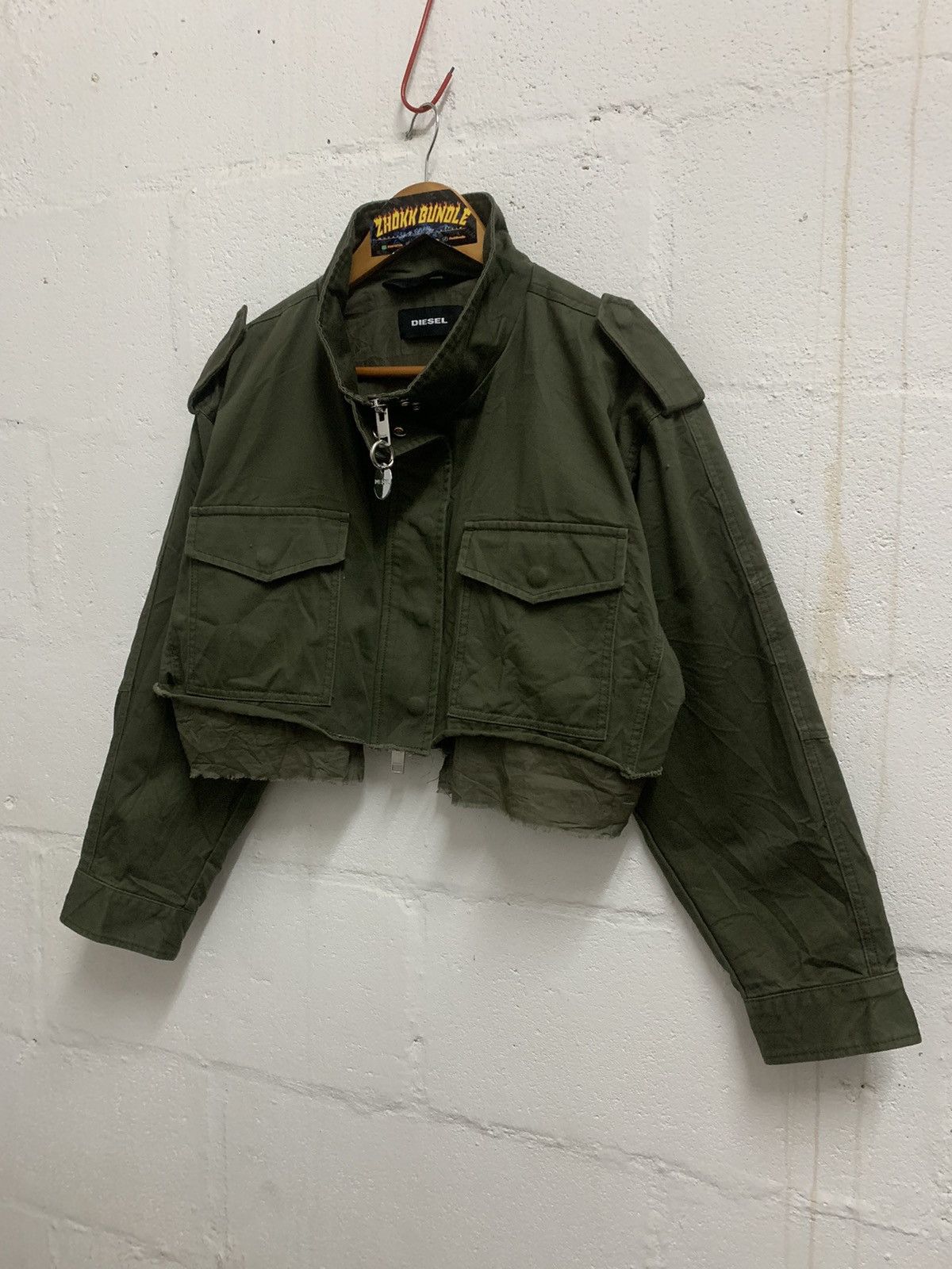 Diesel Vintage Diesel Cropped Military Style Jacket Size XL / US 12-14 / IT 48-50 - 2 Thumbnail