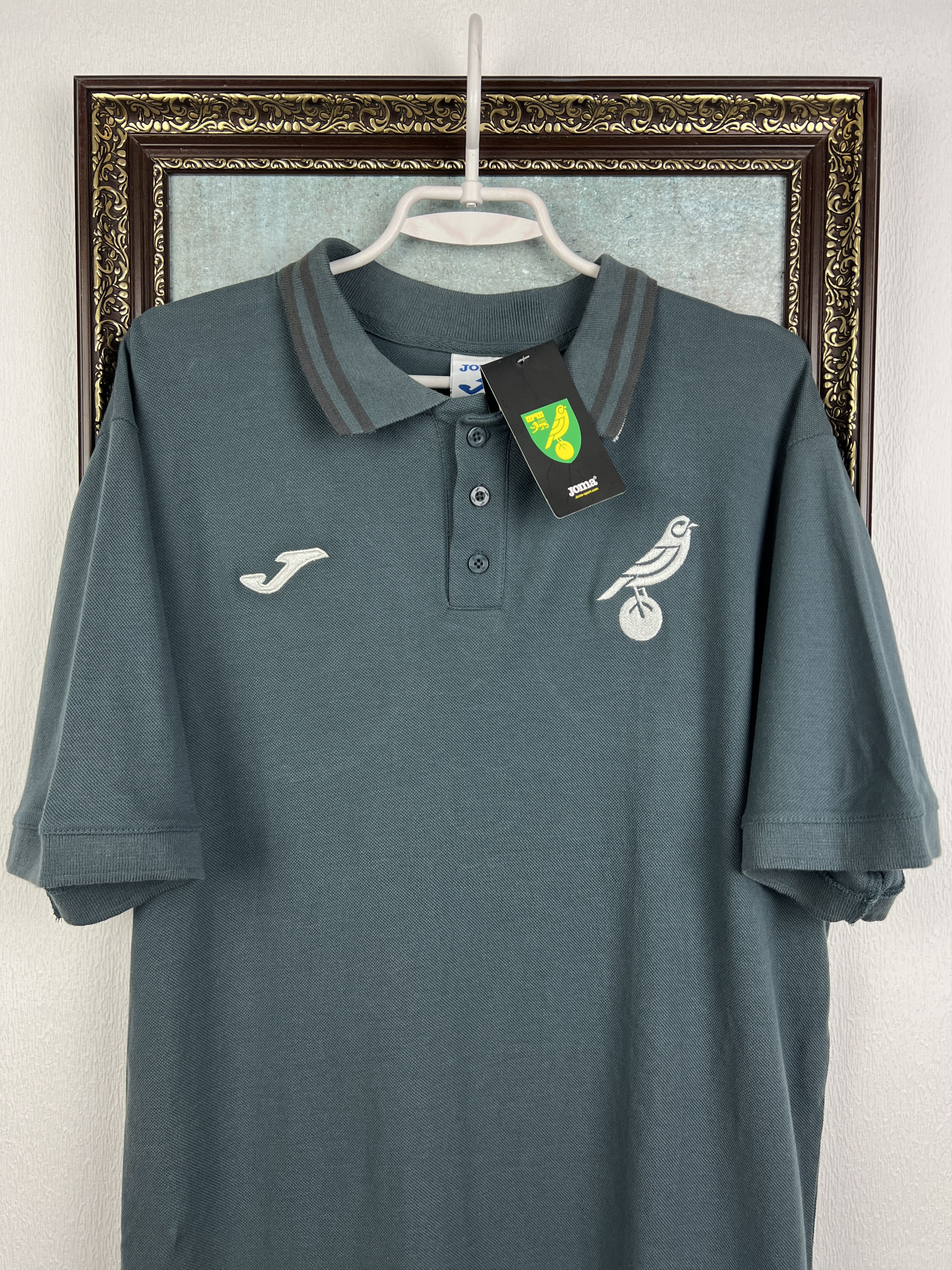 Joma Norwich City Football Polo Train Shirt Soccer Jersey Trikot Size US L / EU 52-54 / 3 - 2 Thumbnail