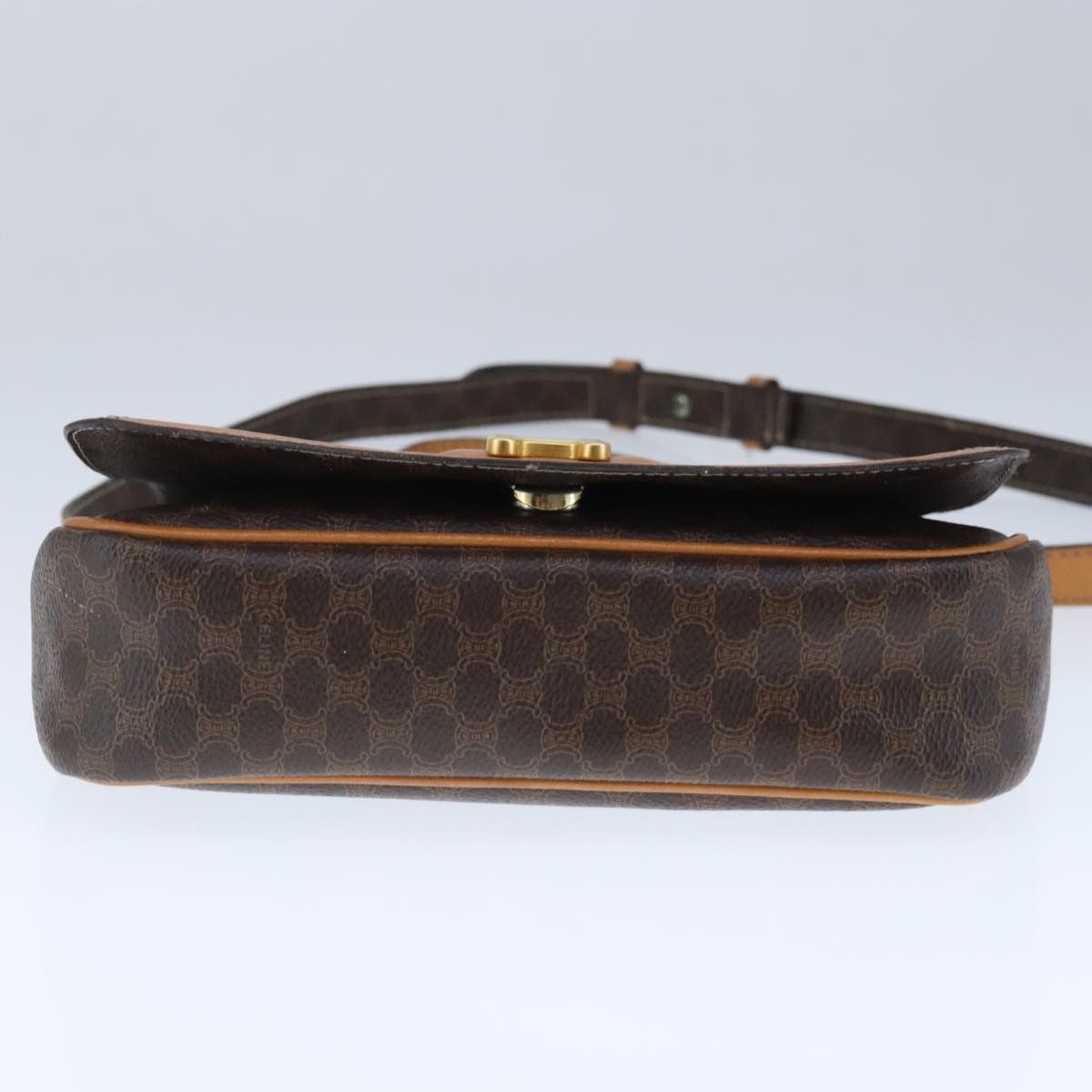 Celine CELINE Macadam Canvas Shoulder Bag Pvc Leather Brown Gold Size ONE SIZE - 9 Thumbnail