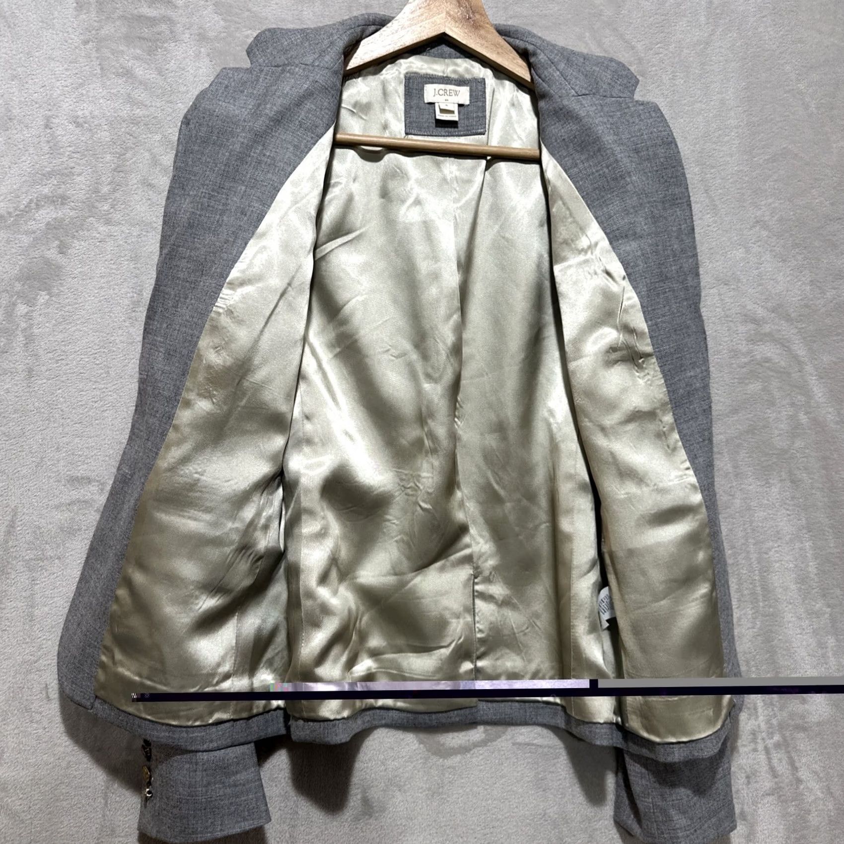 J.Crew J. Crew Blazer Women's Size 4 Notched Lapel Gold Button Pockets Gray Wool Blend Business Casual Blazer Womens 4 Size S / US 4 / IT 40 - 5 Thumbnail