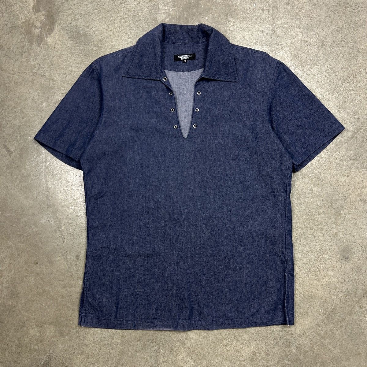 Japanese Brand × Tornado Mart Tornado Mart - Laceless Shirt Denim Size US M / EU 48-50 / 2 - 4 Thumbnail