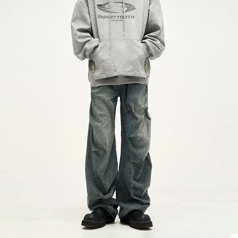 Japanese Brand × Vintage Stacked Jeans Men Loose Streetwear Size US 31 - 5 Thumbnail