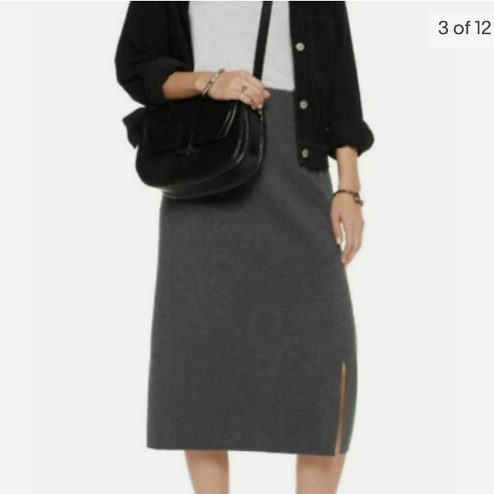 Rag & Bone Rag & Bone Anthracite Alanna Split Wool Skirt SZ.XXS Grey Size 24" / US 00 / IT 34 - 1 Thumbnail