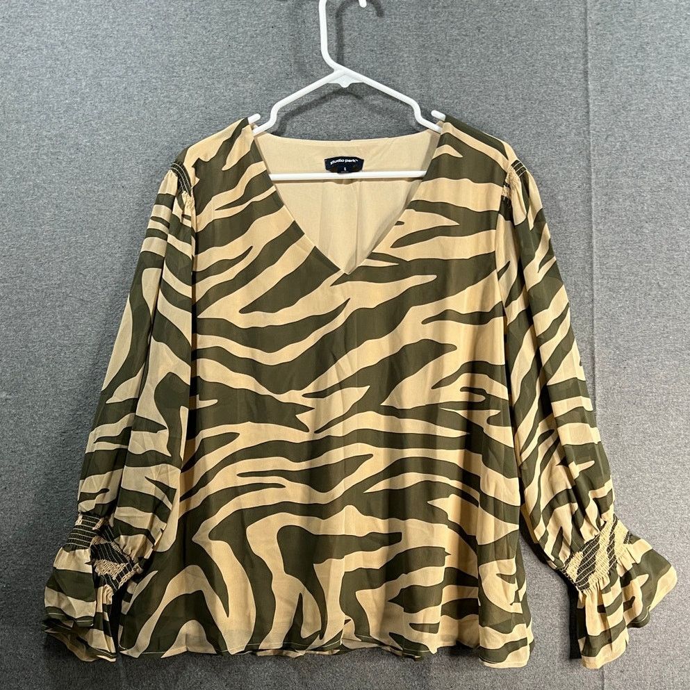 Other Studio Park x Leah Williams Printed Chiffon Blouse Size L / US 10 / IT 46 - 1 Thumbnail