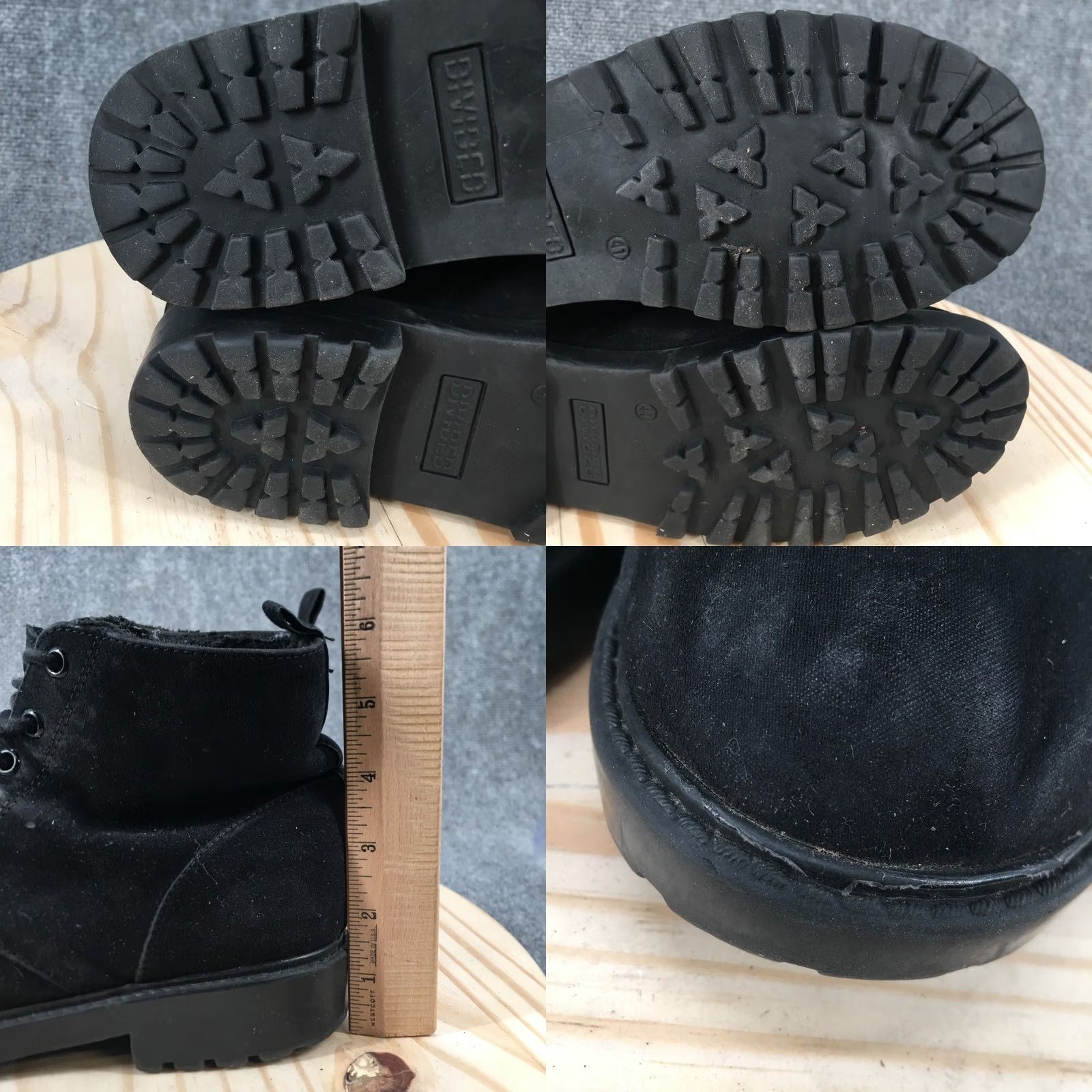 H&M Divided H&M Hiking Boots Womens 9.5 Black Suede Lace Up Ankle Bootie Shoes, Casual, Solid Black, 9.5 US, Divided by H&M, Boot, M, Women's Shoes Size L / US 10 / IT 46 - 8 Thumbnail