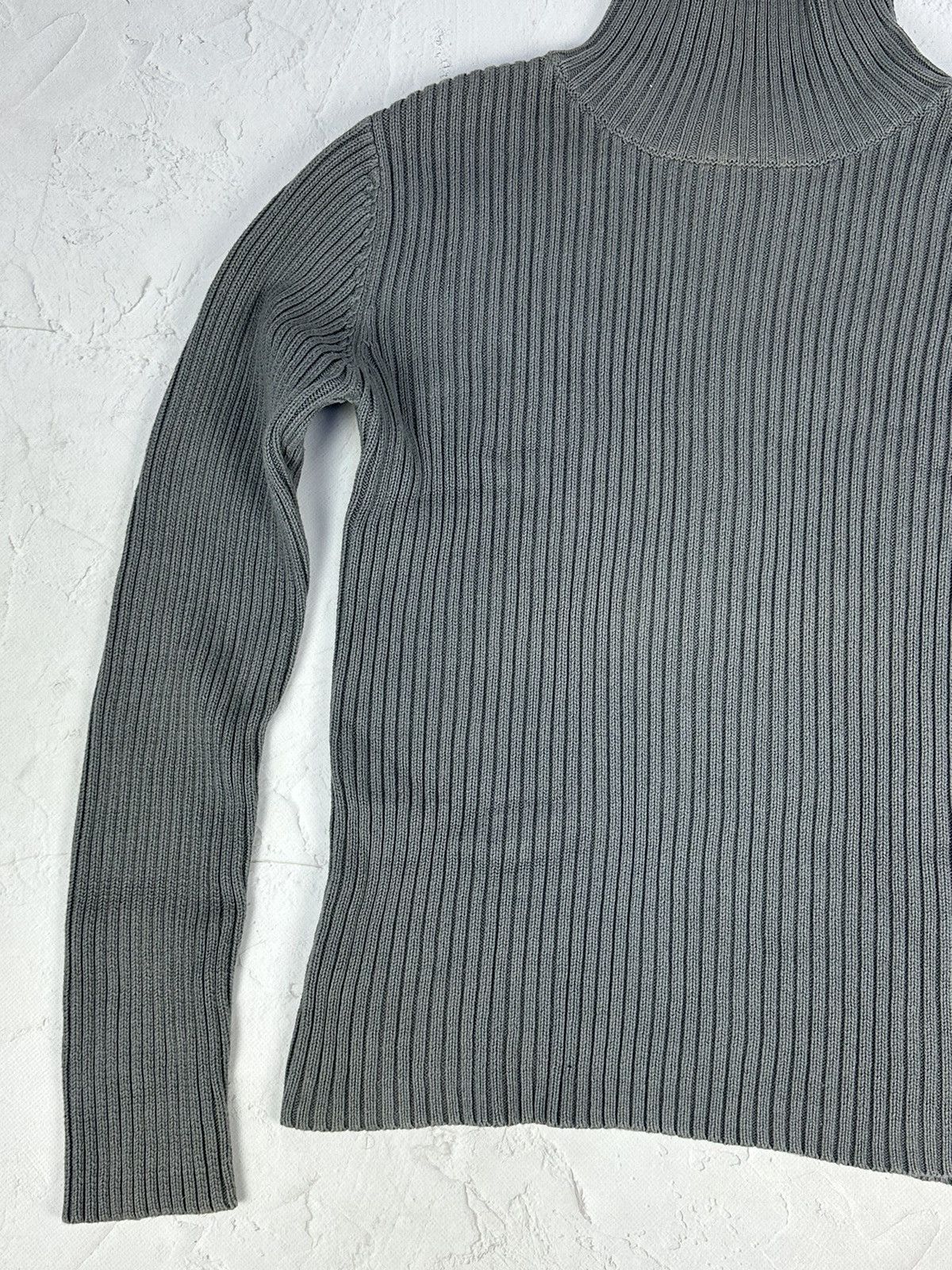 Japanese Brand × Vintage Vintage Ribbed Grey High Neck Sweater Size US M / EU 48-50 / 2 - 3 Thumbnail