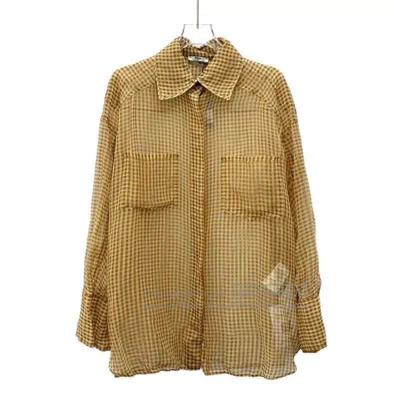 Fendi Fendi Brown check mulberry silk collar long-sleeved shirt, Size S / US 4 / IT 40 - 1 Thumbnail