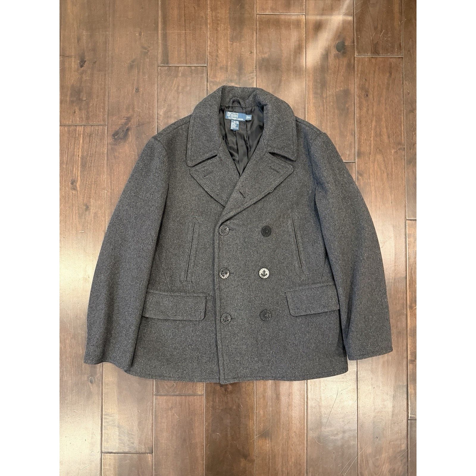 Polo Ralph Lauren Polo Ralph Lauren Peacoat Wool Blend Double Breasted Lined Size US XL / EU 56 / 4 - 1 Thumbnail