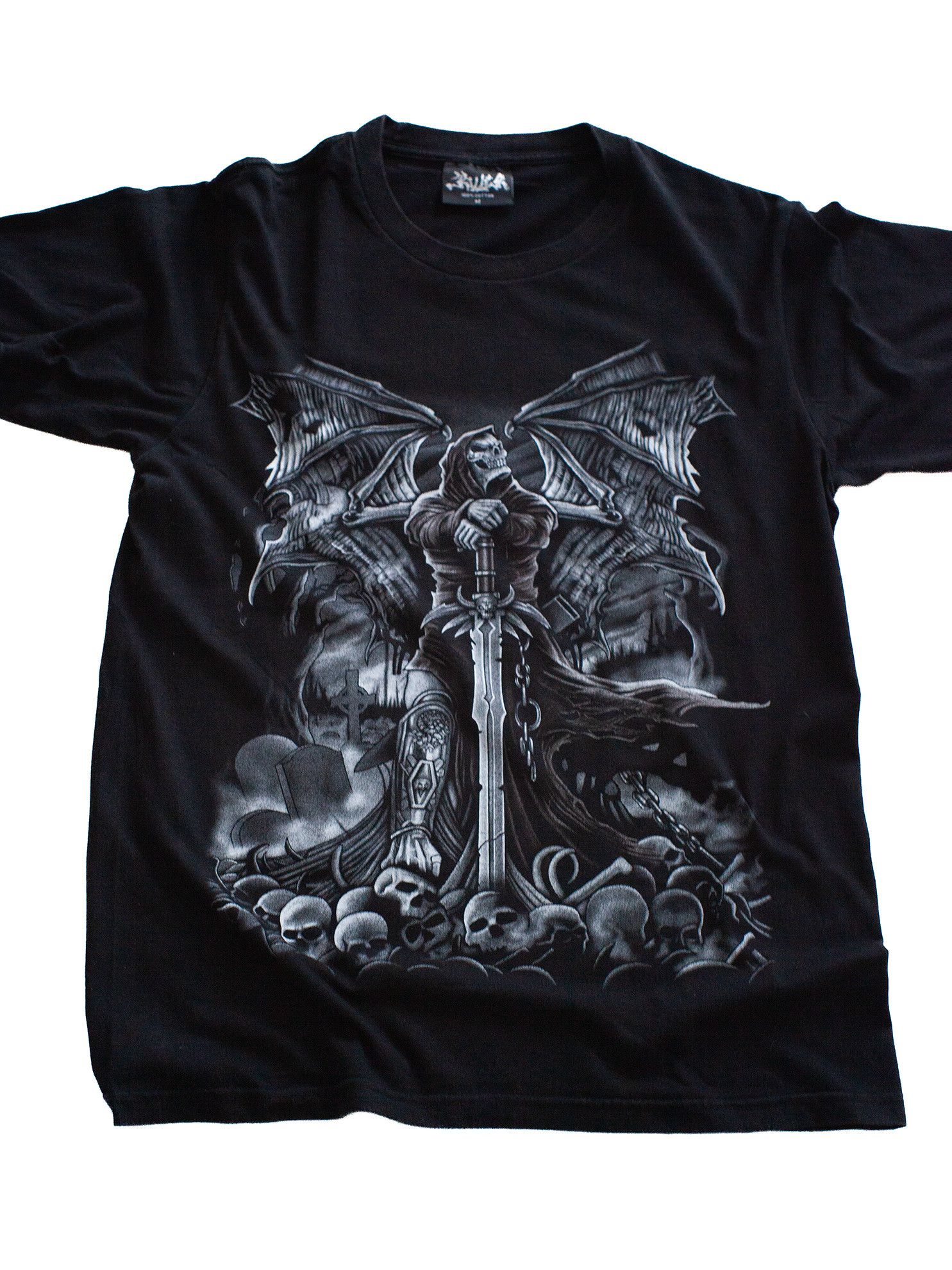 Vintage Vintage Mid 00s Skulls Horror Warrior Bones T-Shirt Size US M / EU 48-50 / 2 - 1 Thumbnail