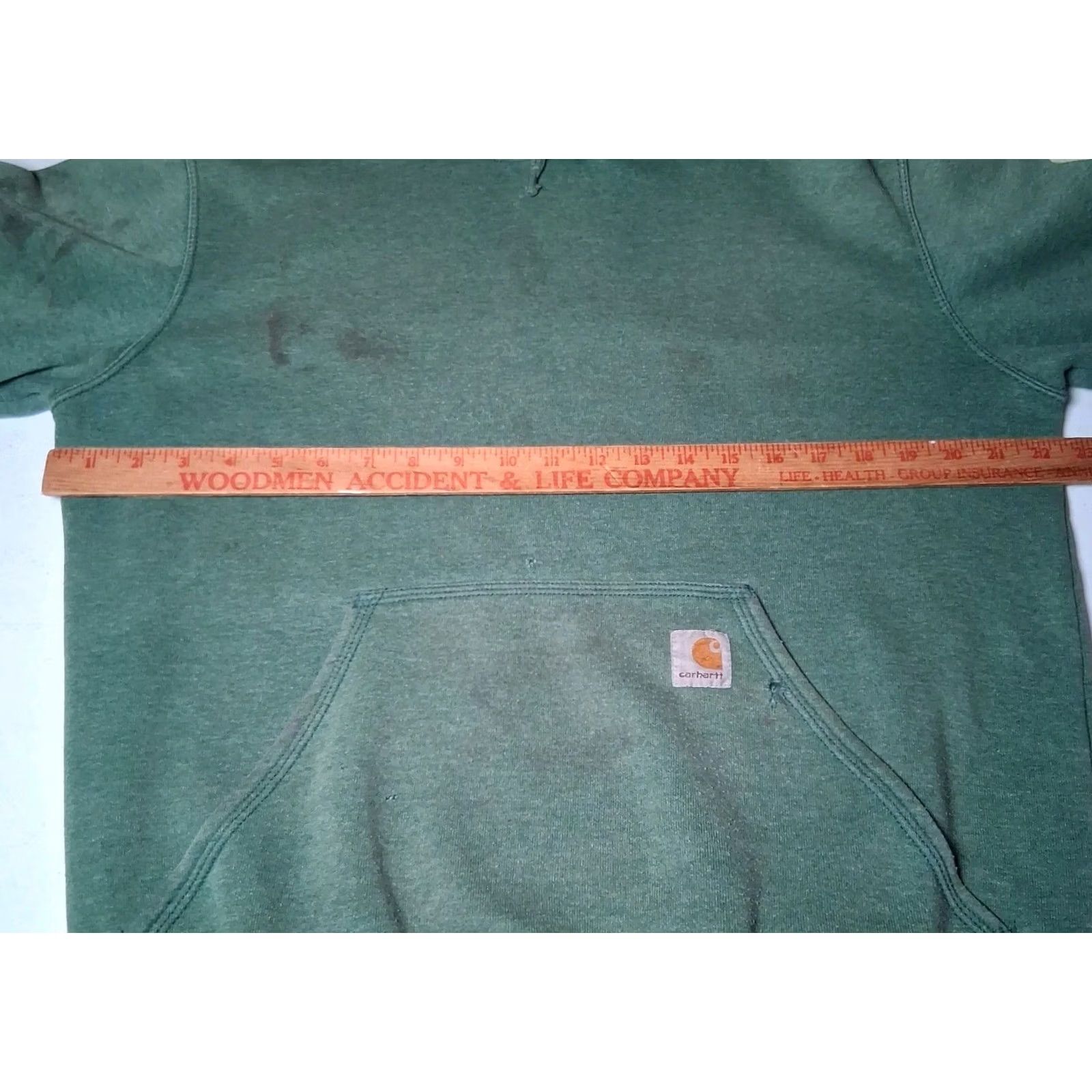 Carhartt VINTAGE Carhartt Hoodie Hooded Sweatshirt Small Green Workwear Pullover Destroyed Work Mens Hoodie Size US S / EU 44-46 / 1 - 3 Thumbnail