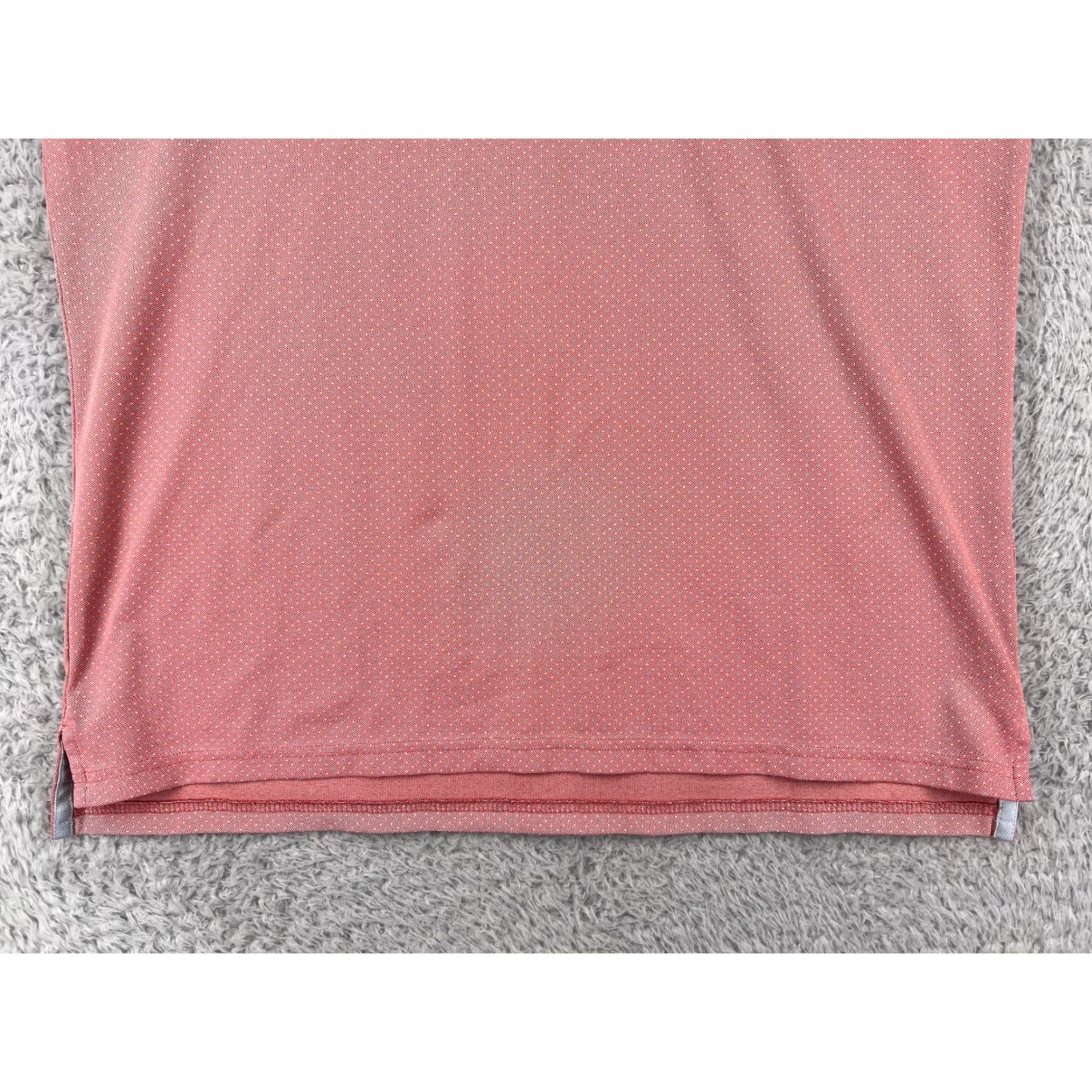 johnnie-O johnnie-O Polo Shirt Mens M Pink Dotted Golf Polo Shirt Poly Blend Short Sleeve Embroidered Logo Regular Fit Size US M / EU 48-50 / 2 - 5 Thumbnail
