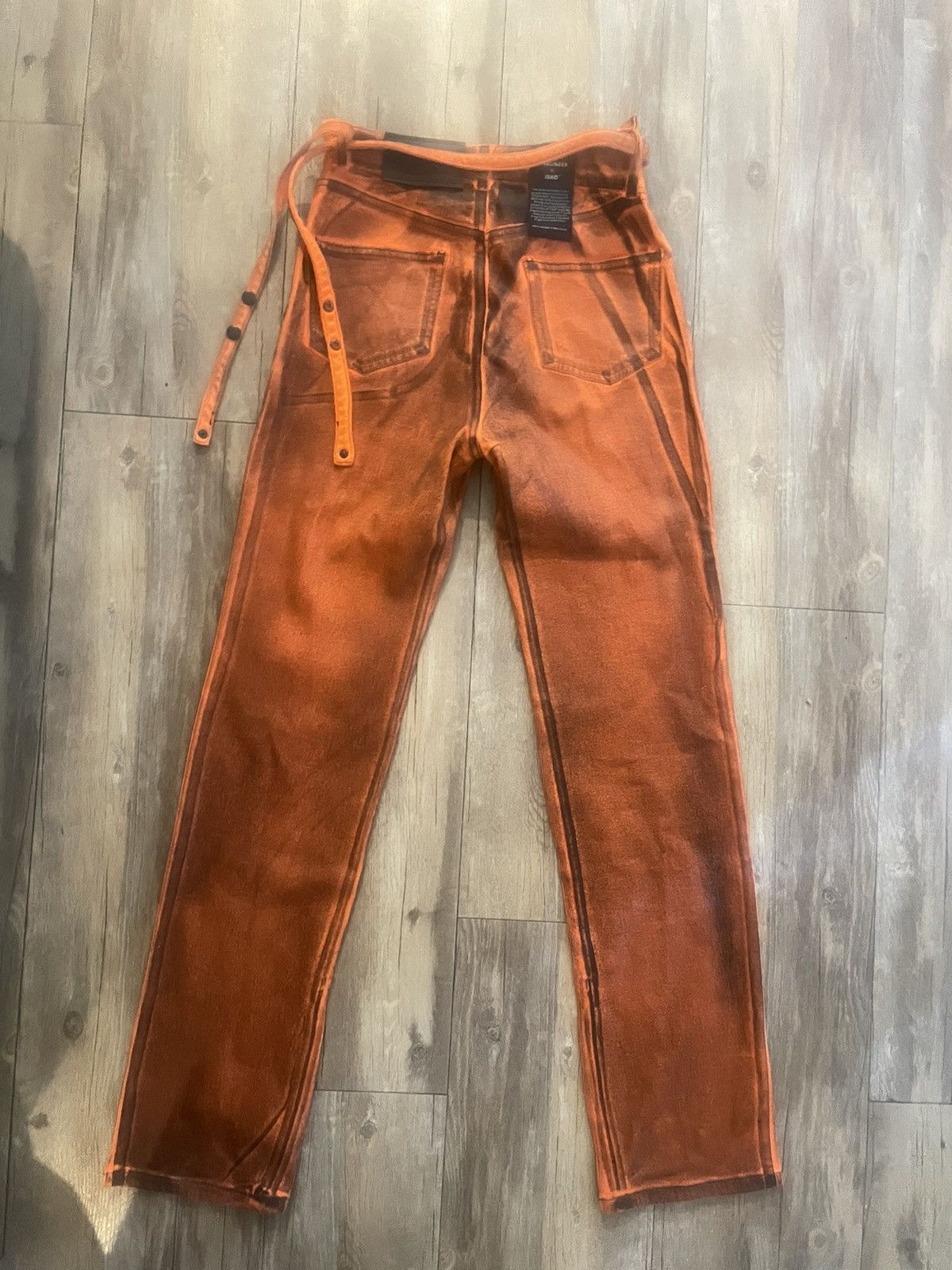 Ottolinger OTTOLINGER Orange & Black Painted Denim Pants Size 28" / US 6 / IT 42 - 7 Thumbnail