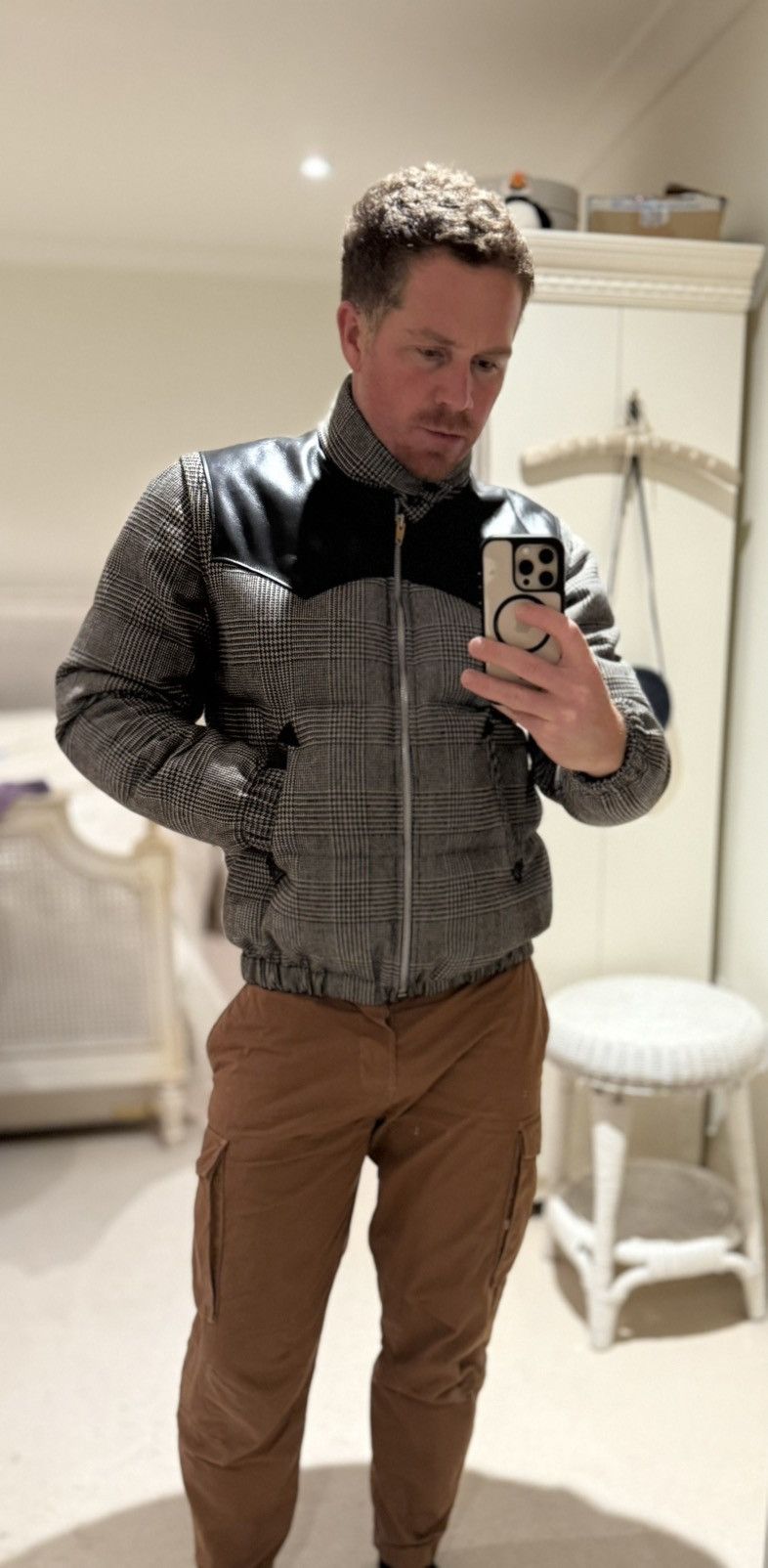 Celine $3.7k FW19 Celine Prince of Wales check leather puffa coat Size US M / EU 48-50 / 2 - 5 Thumbnail