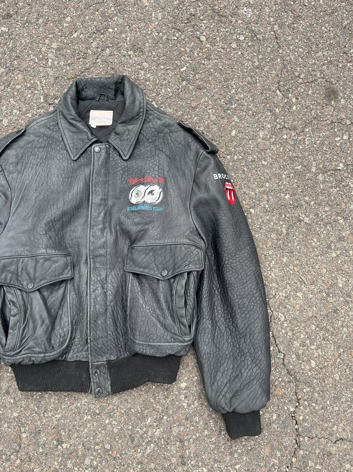 Brockum The Rolling Stones Leather Jacket Tour 89’ “Steel Wheels” Size US L / EU 52-54 / 3 - 5 Thumbnail