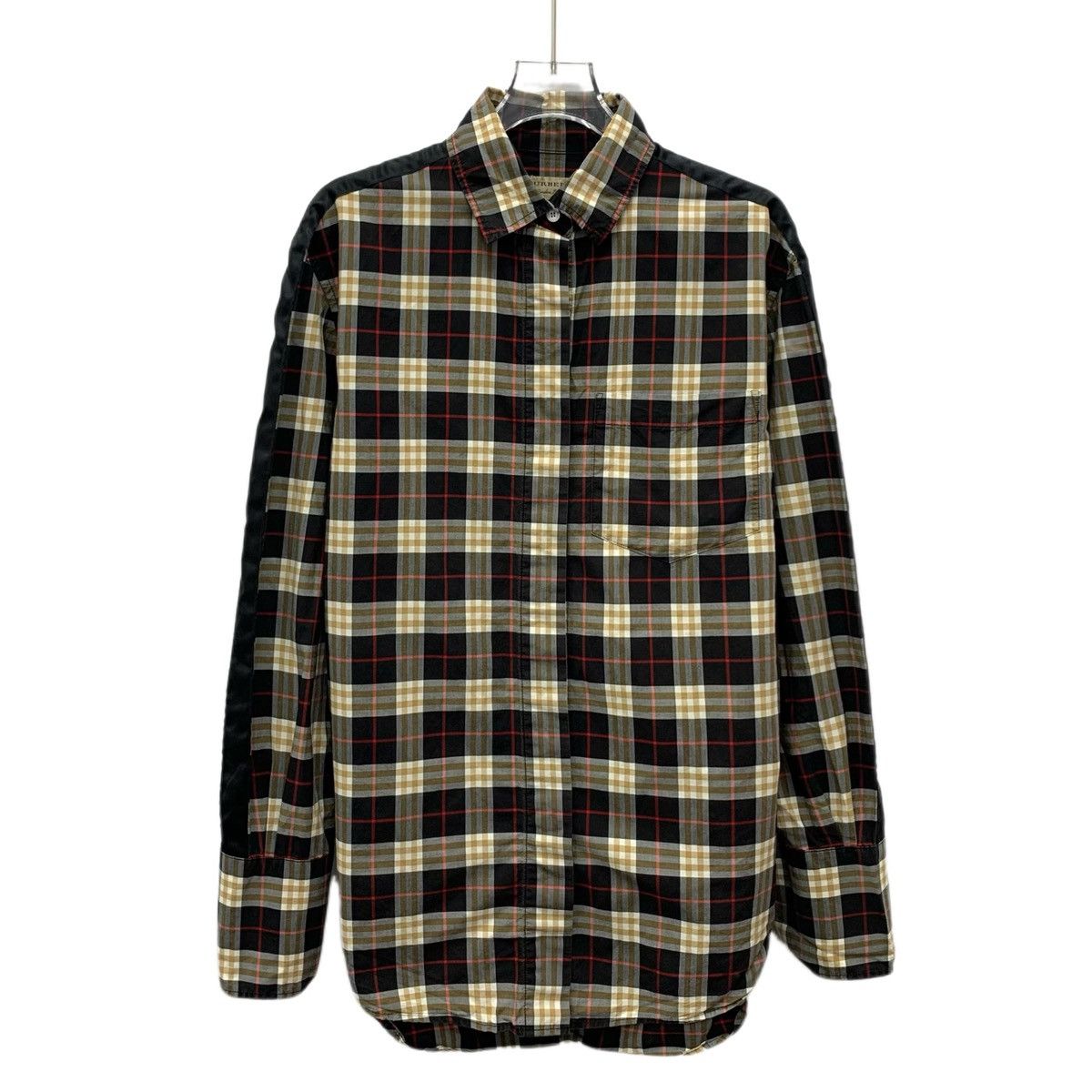 Burberry Burberry Color-block Plaid Lapel Long Sleeve Shirt K26WX Size US XS / EU 42 / 0 - 1 Thumbnail