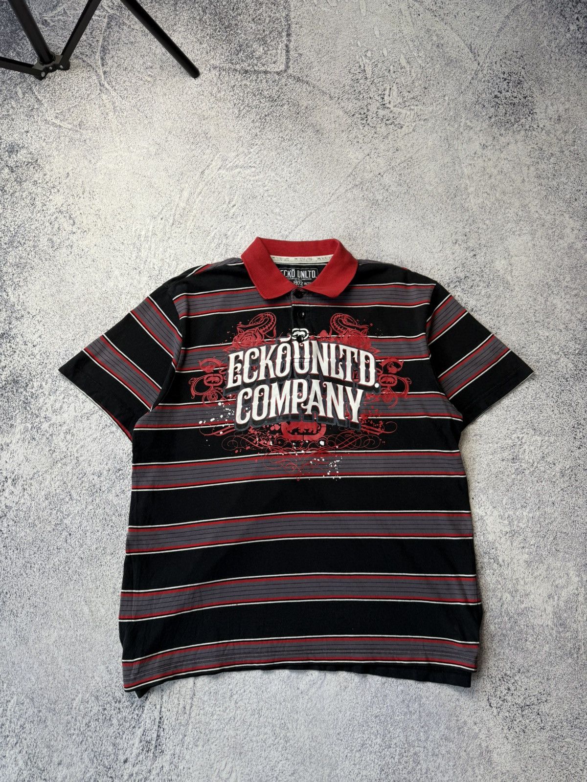Ecko Unltd. VINTAGE Ecko Unltd Y2K Red Big logo Polo T-Shirt USA Size US L / EU 52-54 / 3 - 1 Thumbnail