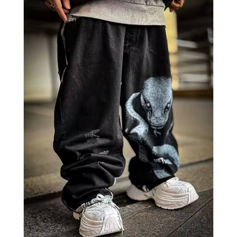 Japanese Brand × Vintage snake print jeans Size US 38 / EU 54 - 4 Thumbnail